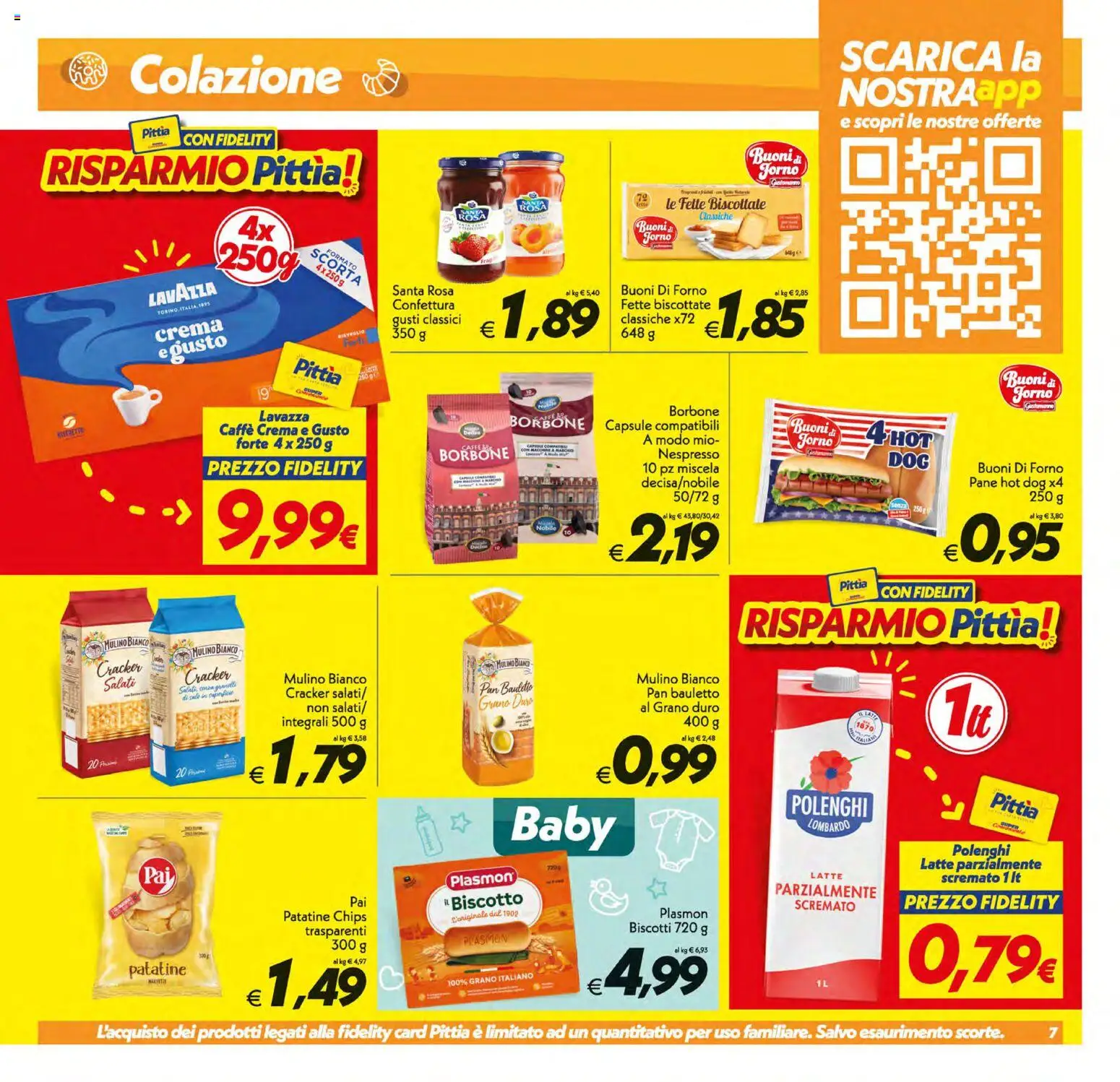 Volantino SuperConveniente del 11/09/2026 | Pagina: 7 | Prodotti: Crema, Patatine, Latte parzialmente scremato, Borbone
