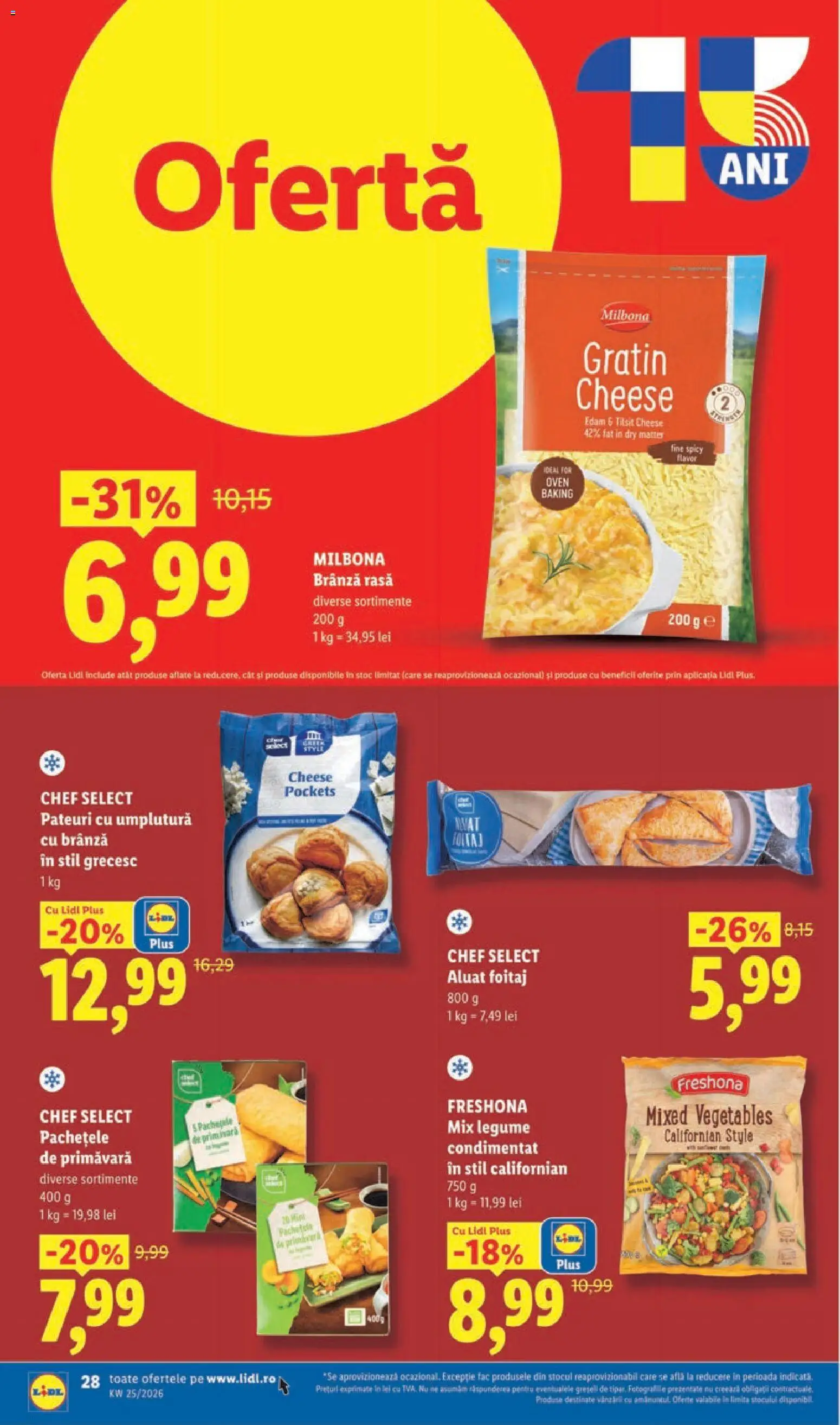 Noul catalog Lidl – valabil de la 15.06.2026 | Pagină: 28 | Produse: Delgeç, Aluat, Brânză, Legume