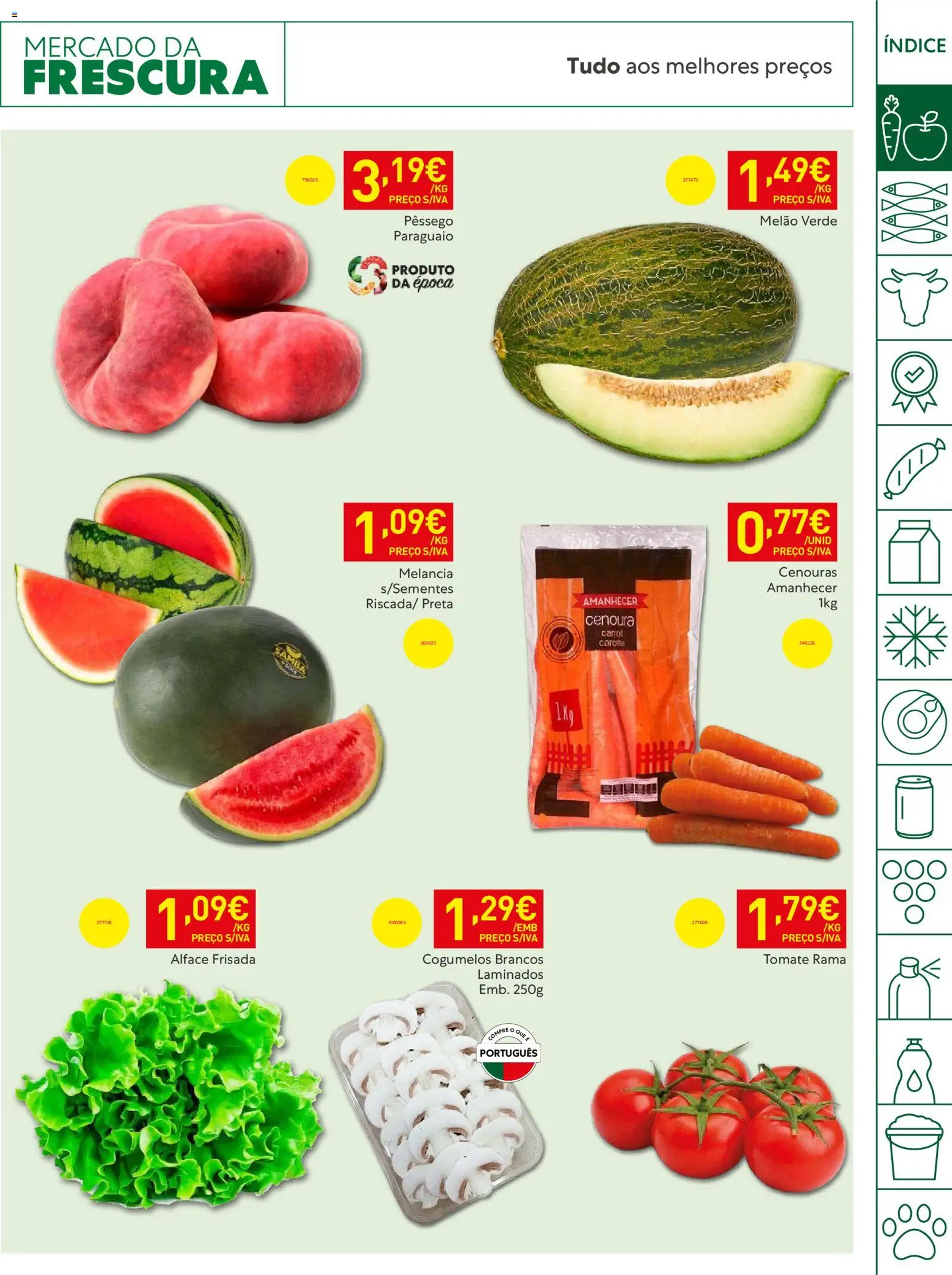 Recheio folheto │ válido de 19.05.2026 | Página: 3 | Produtos: Melão, Cenoura, Cogumelos, Alface