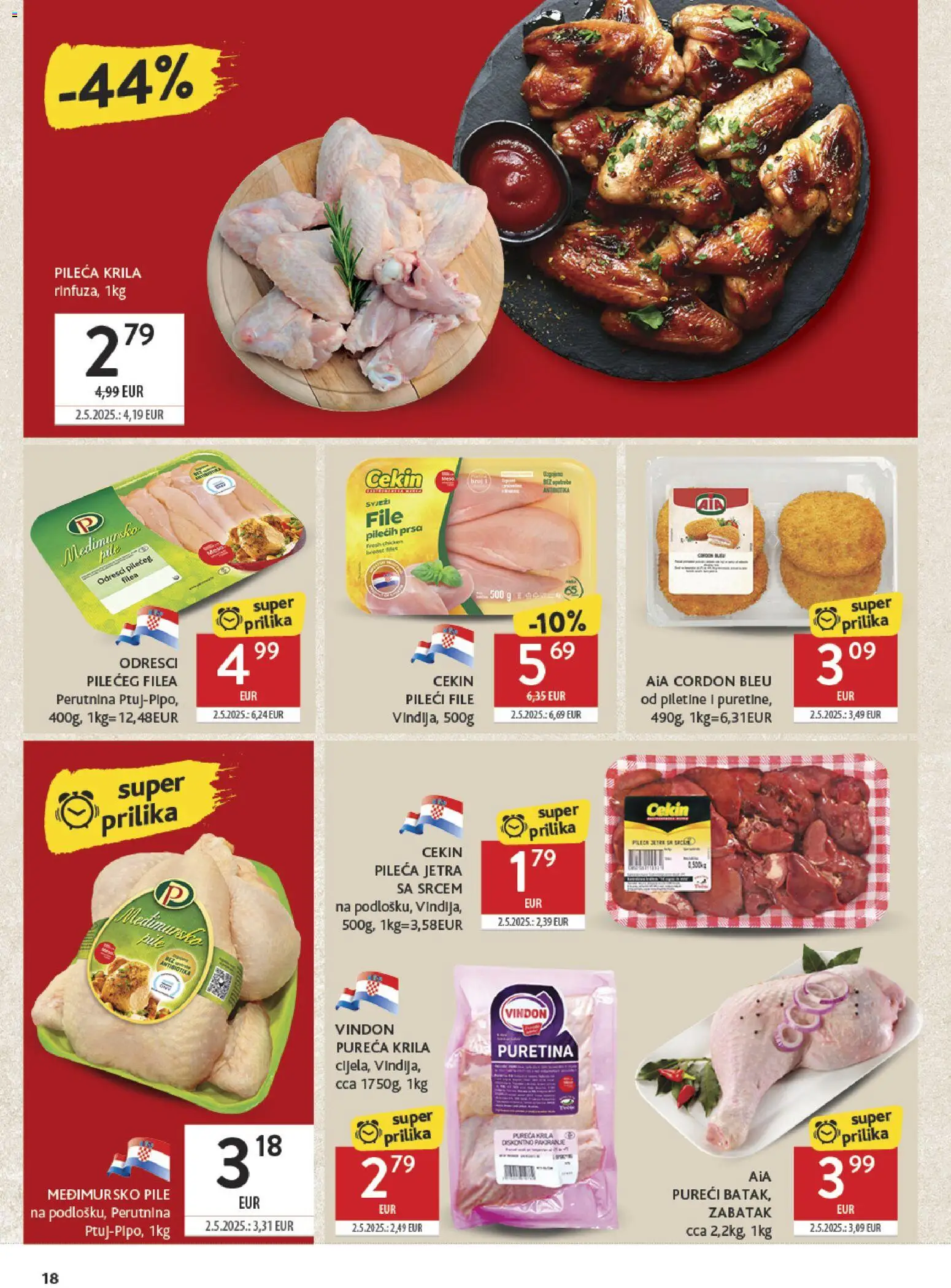 Konzum katalog | vrijedi od 07.10.2026 | Stranica: 18 | Proizvodi: Puretina, Jetra, Pileća jetra, Pileći file