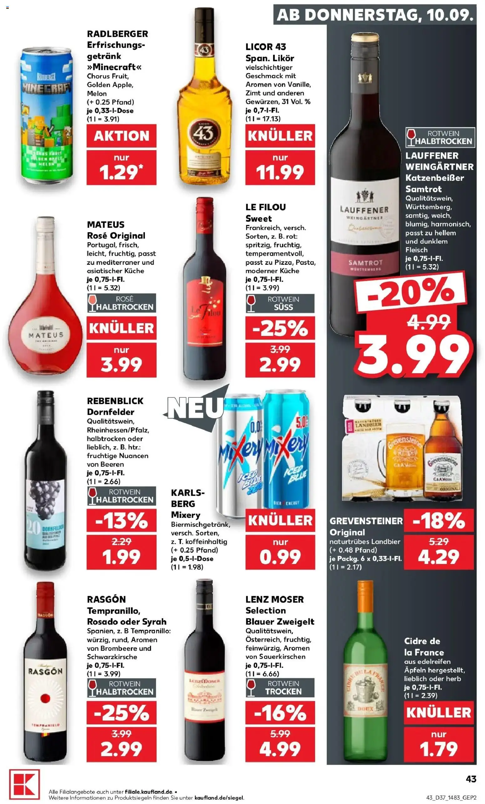 Kaufland Prospekt Frankfurt Am Main – gültig ab 07.09.2026 | Seite: 52 | Produkte: Le filou, Rotwein halbtrocken, Küche, Mixery