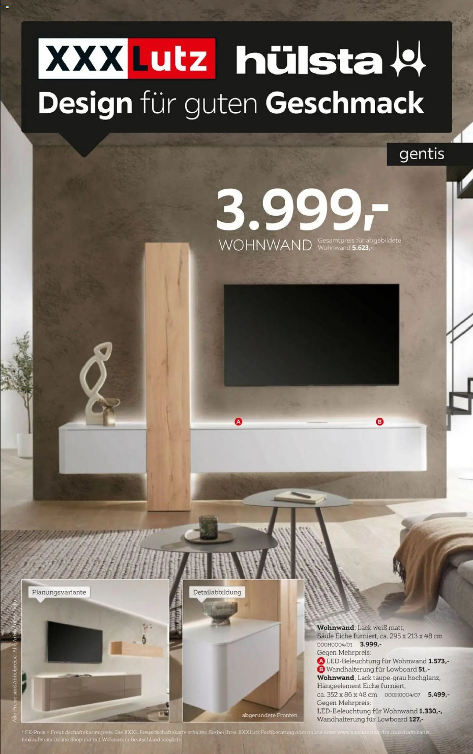 XXXLutz Hülsta Spezial – gültig ab 22.08.2026 | Seite: 1 | Produkte: Wohnwand, Lowboard