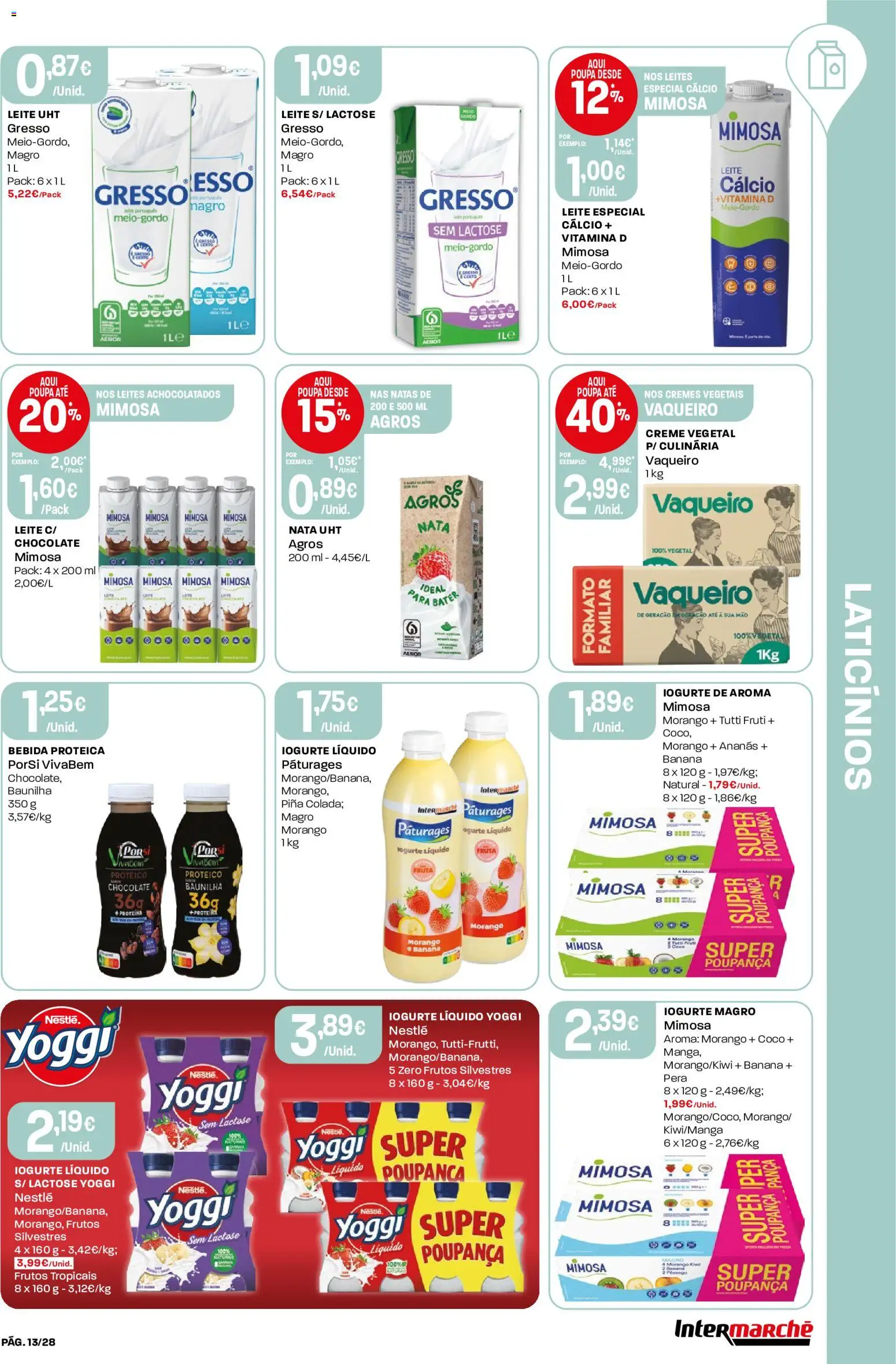 Intermarché Folheto Contact │ válido de 23/07/2026 | Página: 13 | Produtos: Cálcio, Leite, Nata, Iogurte liquido
