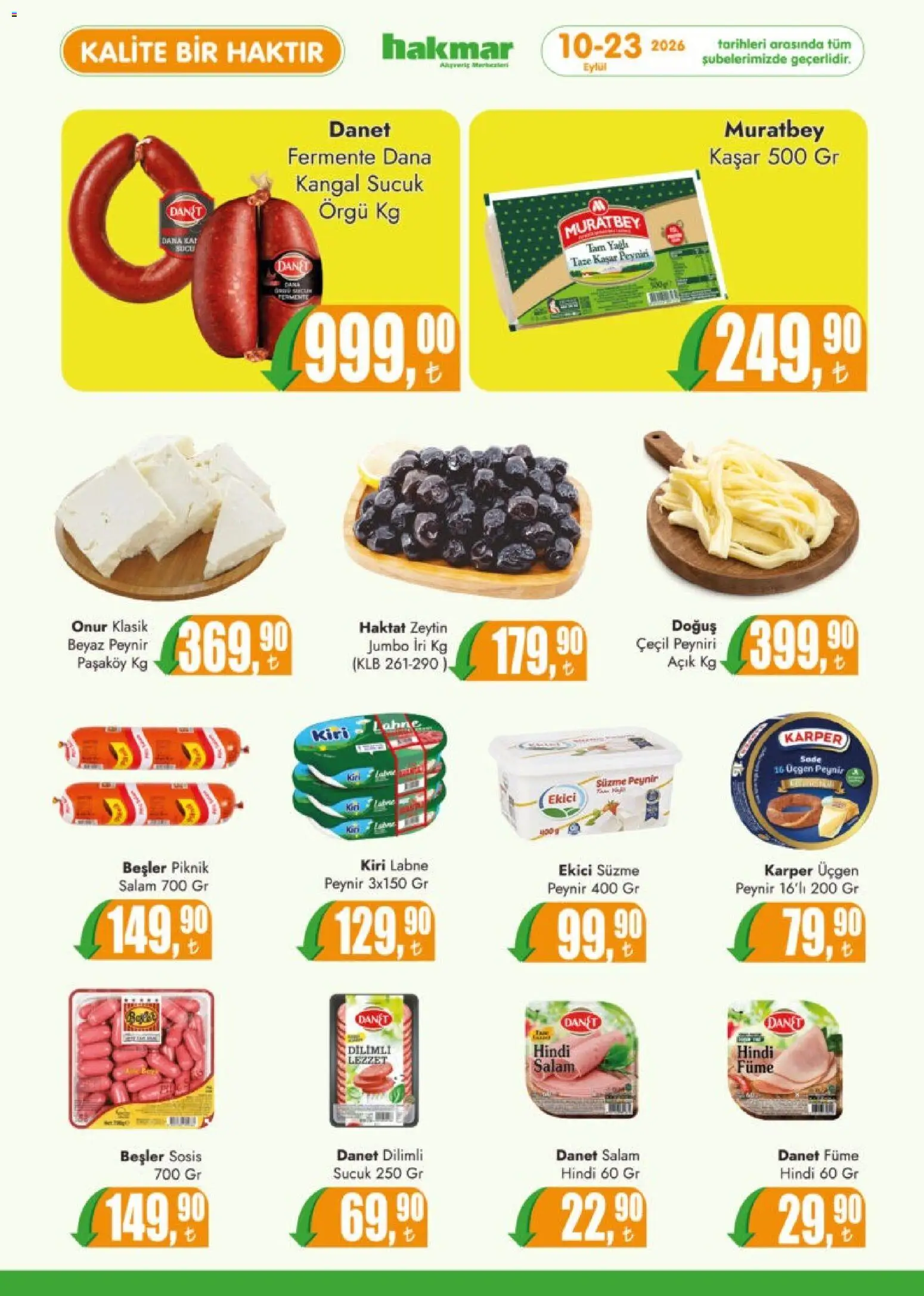 Hakmar Katalog - 10 Eylül 2026 tarihinden itibaren geçerlidir | Sayfa: 2 | Ürünler: Peynir, Ekici, Zeytin, Sucuk