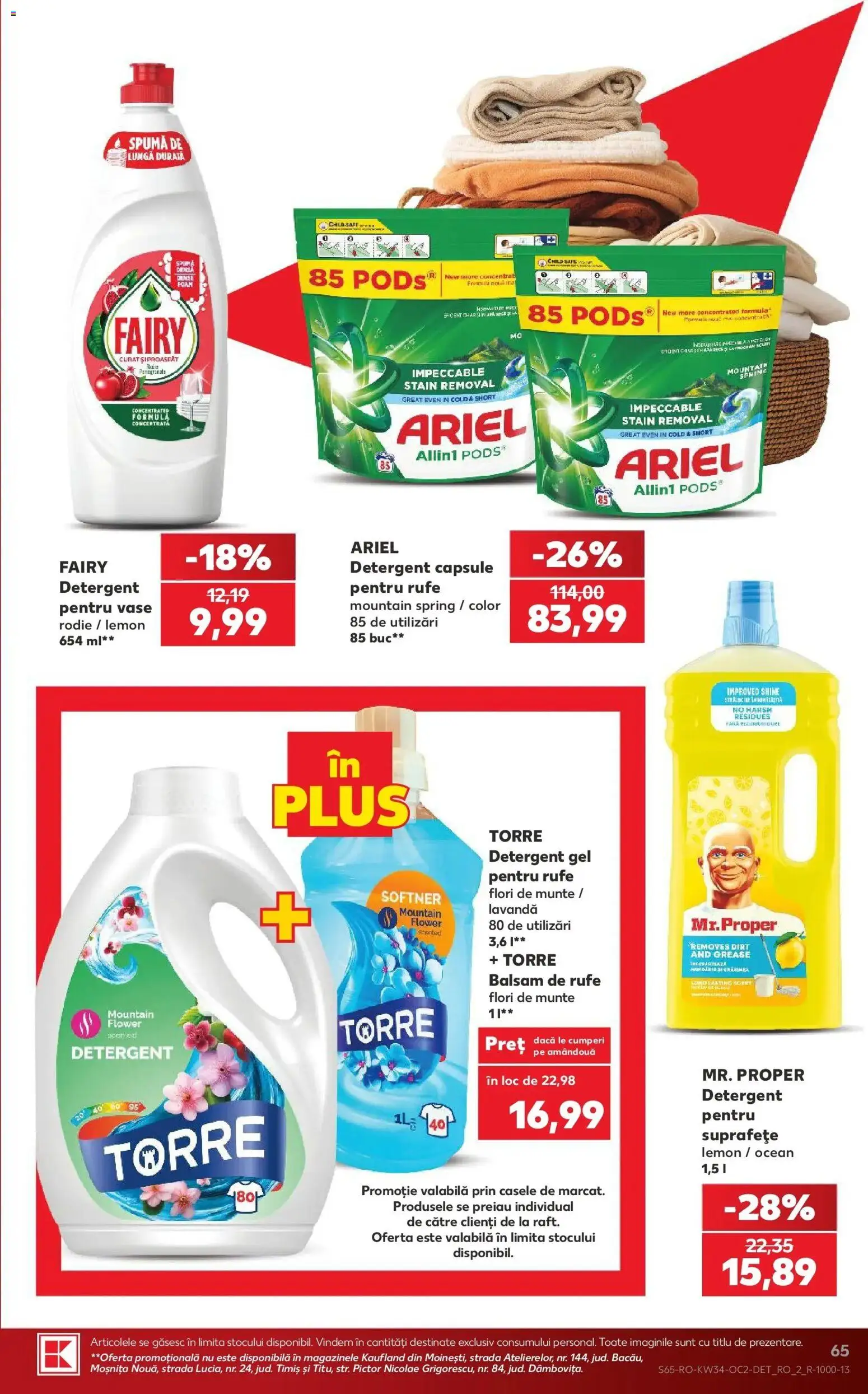 Kaufland Viseu de Sus 19.08.2026 - Revista si Oferta | Pagină: 65 | Produse: Detergent Capsule, Vase, Balsam de rufe, Plus