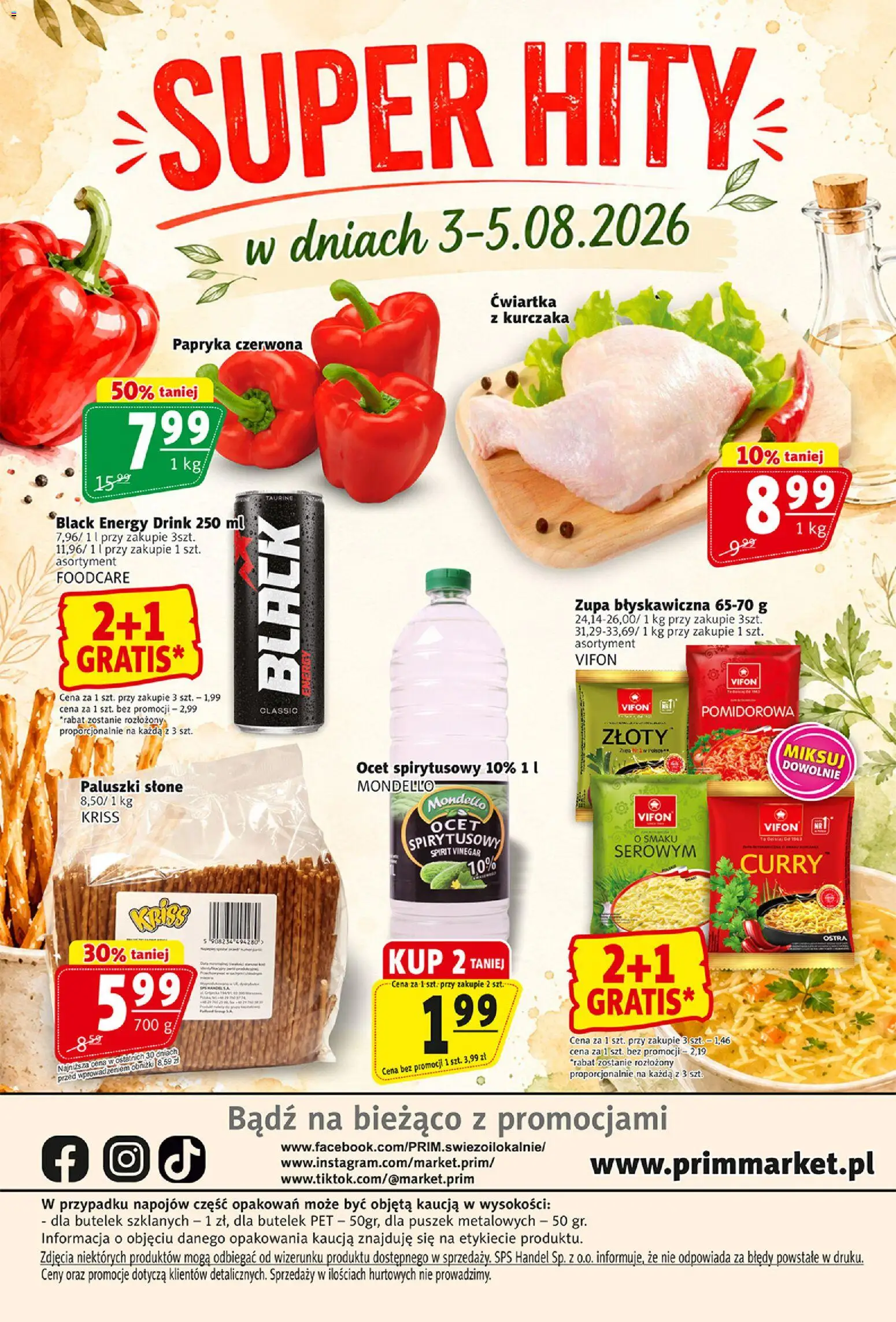 Prim Market gazetka od 30.07.2026 | Strona: 16 | Produkty: Ocet, Vifon, Papryka, Paluszki słone