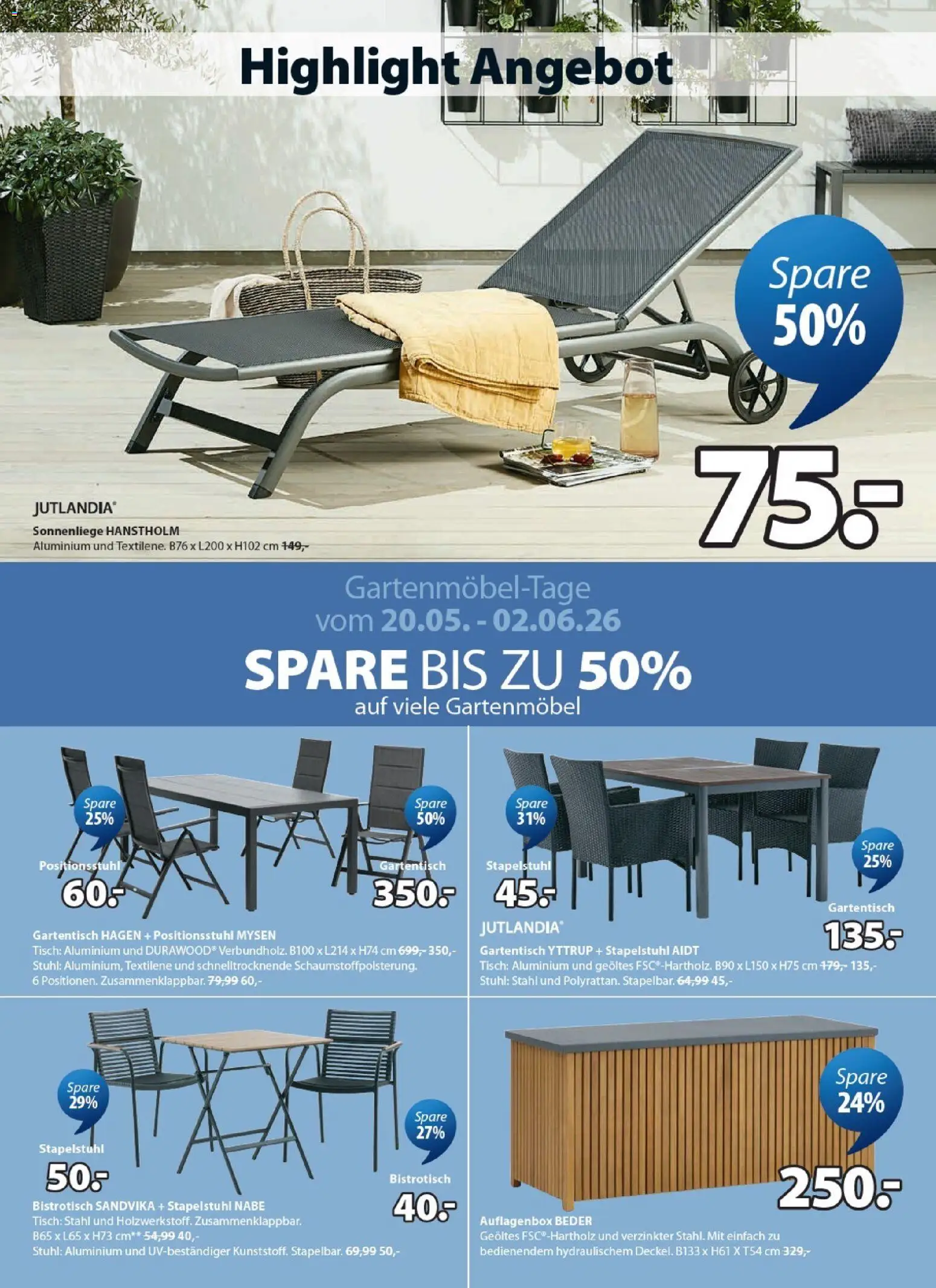 JYSK Prospekt aktuell gültig ab 27.05.2026 | Seite: 2 | Produkte: Tisch, Stuhl, Gartenmöbel