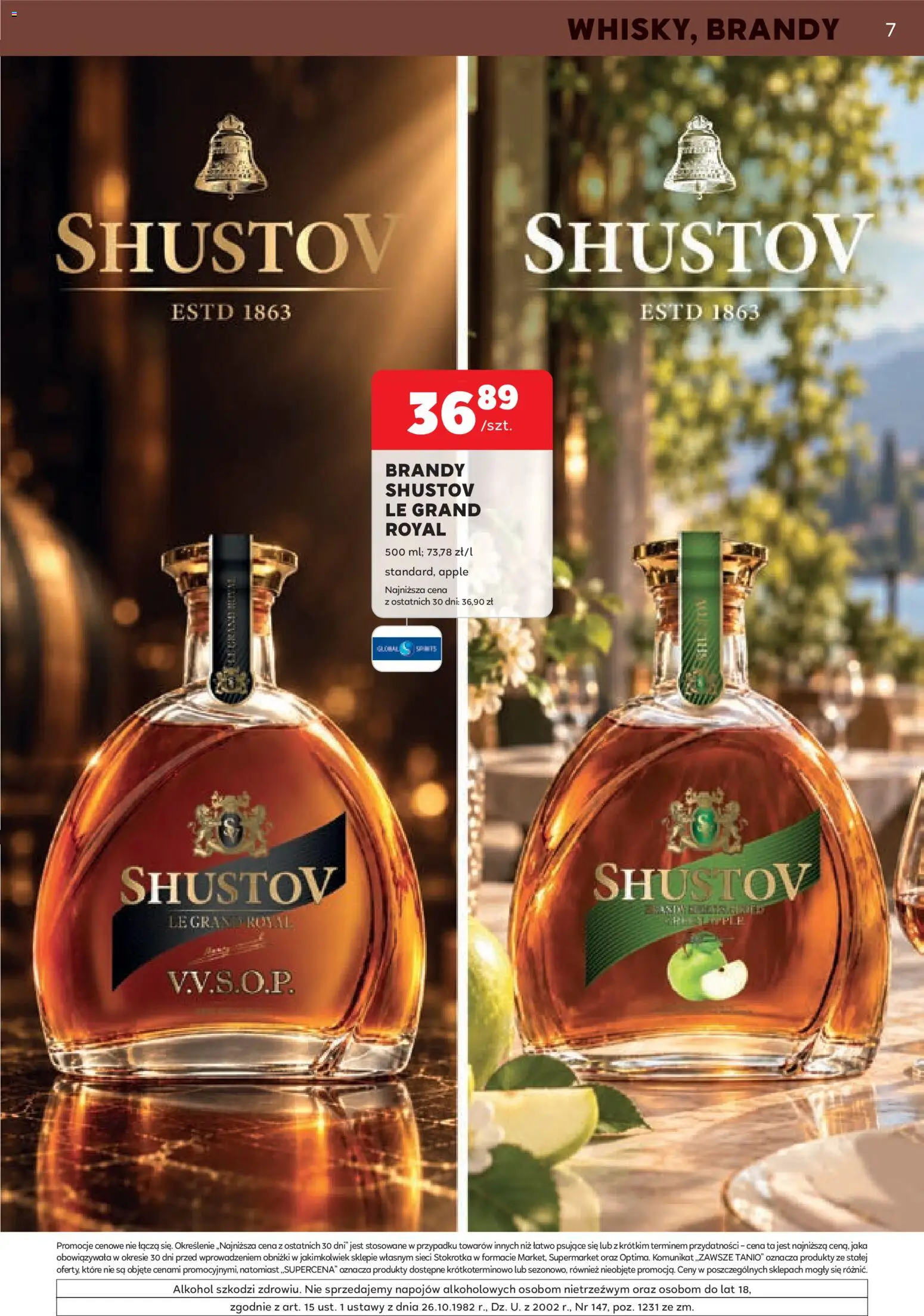 Stokrotka gazetka - Oferta alkoholowa od 01.10.2026 | Strona: 7 | Produkty: Stokrotka, Brandy, Alkohol