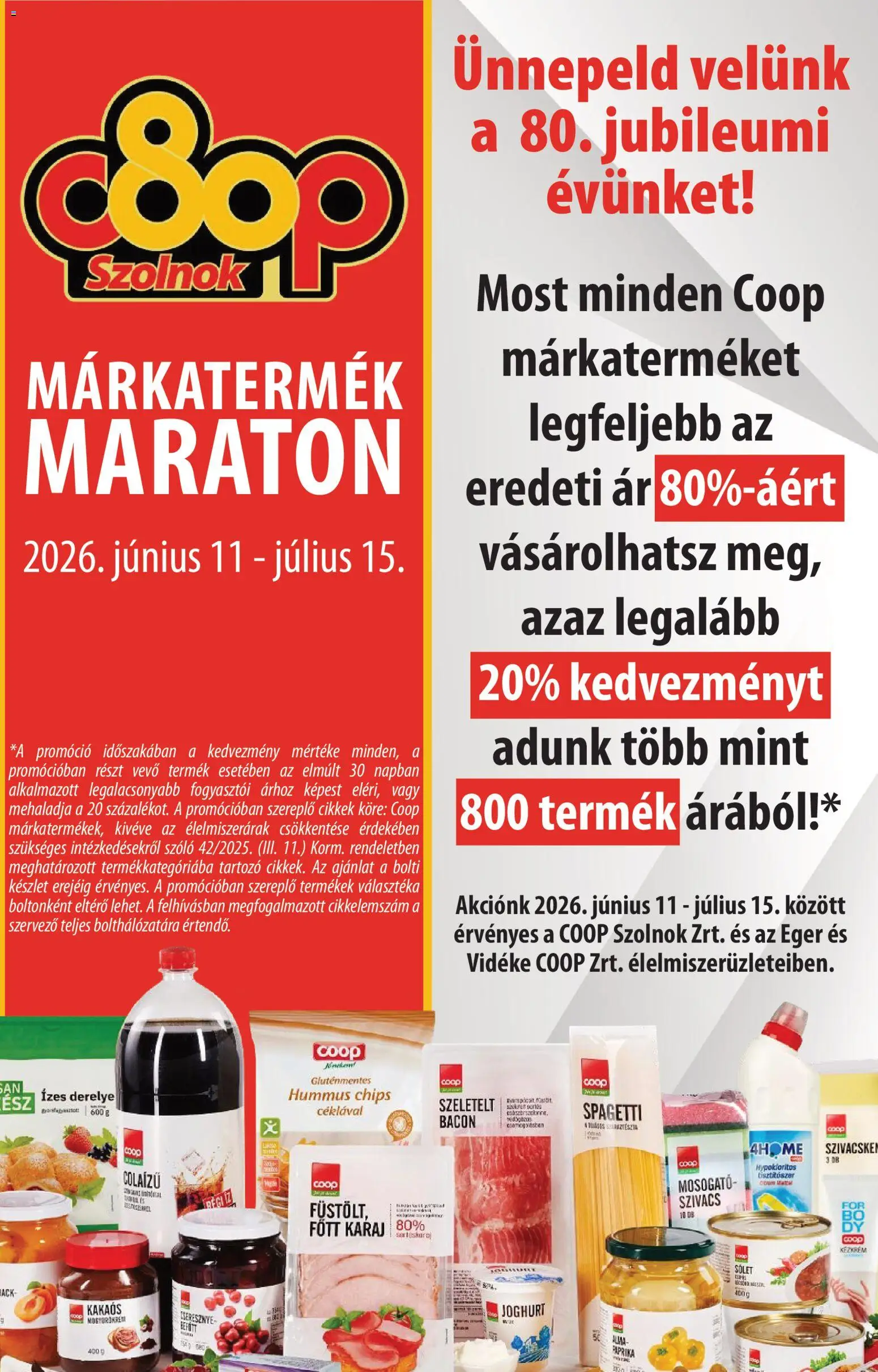 COOP Szolnok akciós ujság - amely érvényes a következő dátumtól: 11.06.2026 | Oldal: 8 | Termékek: Szőlő, Chips, Szeletelt bacon, Mogyorókrém