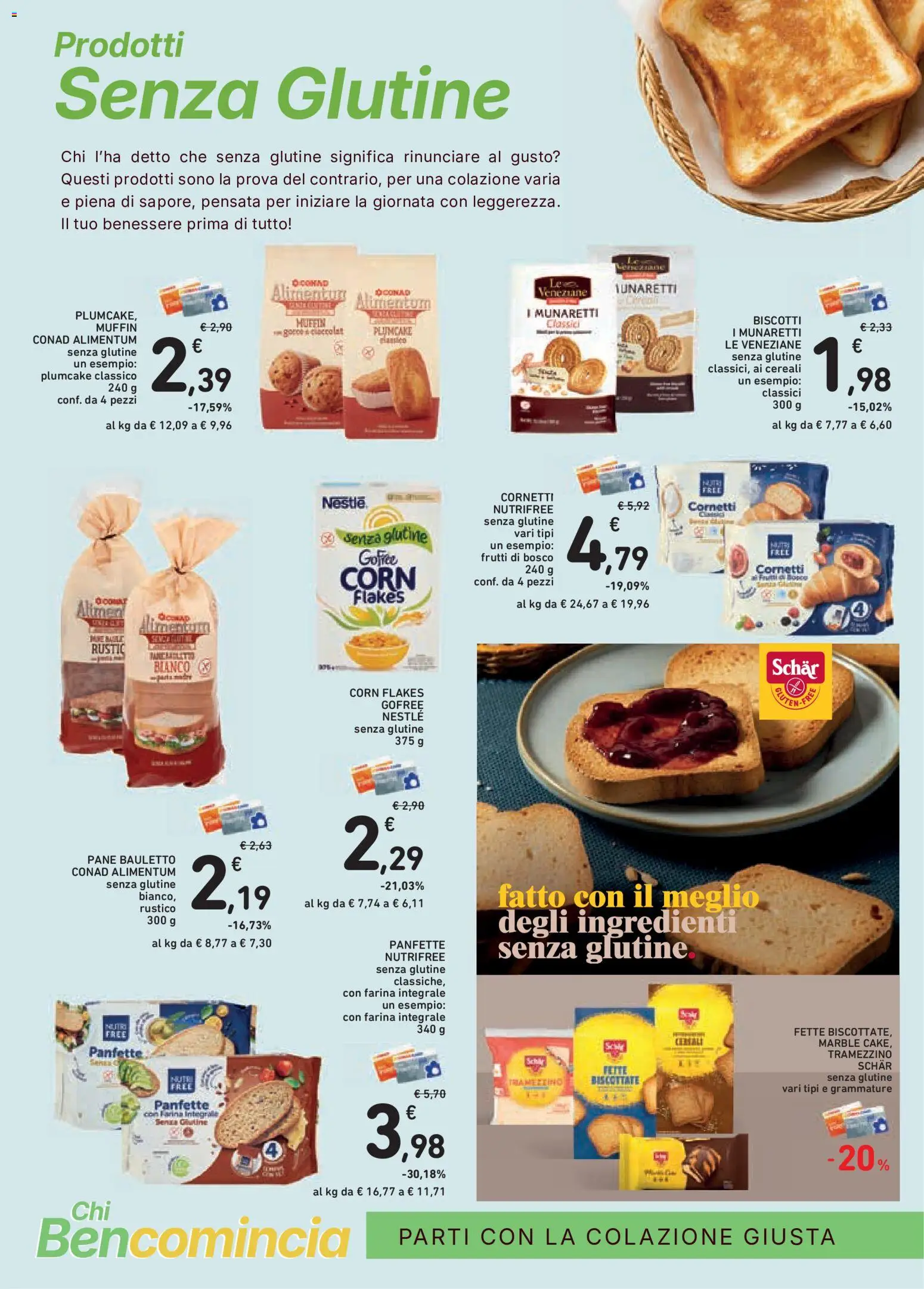 Volantino Conad del 26/08/2026 | Pagina: 10 | Prodotti: Senza glutine, Pane, Farina, Tramezzino