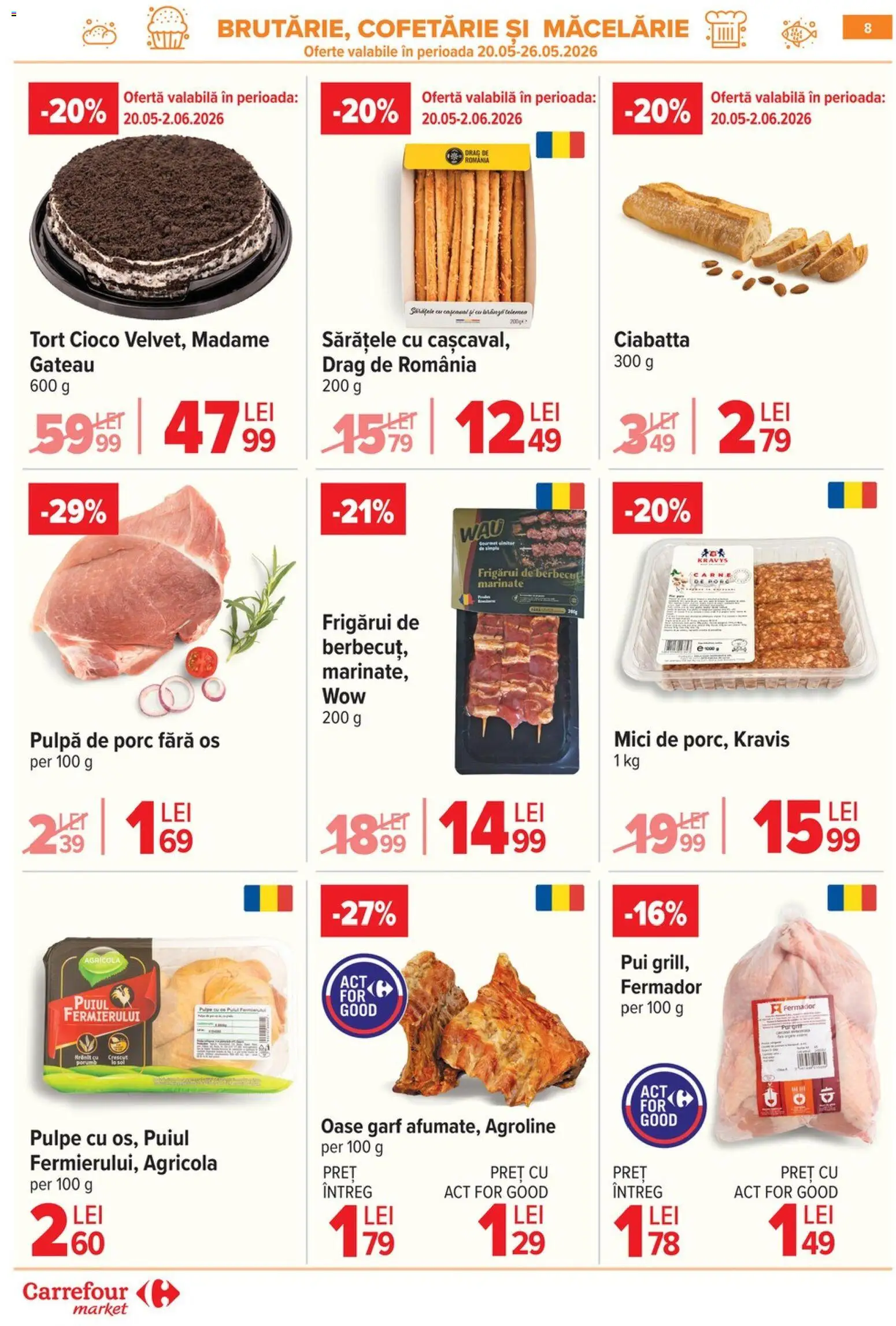 Noul catalog Carrefour – valabil de la 20.05.2026 | Pagină: 8 | Produse: Hacıyatmaz Kedi Oyuncağı, Mici, Tort