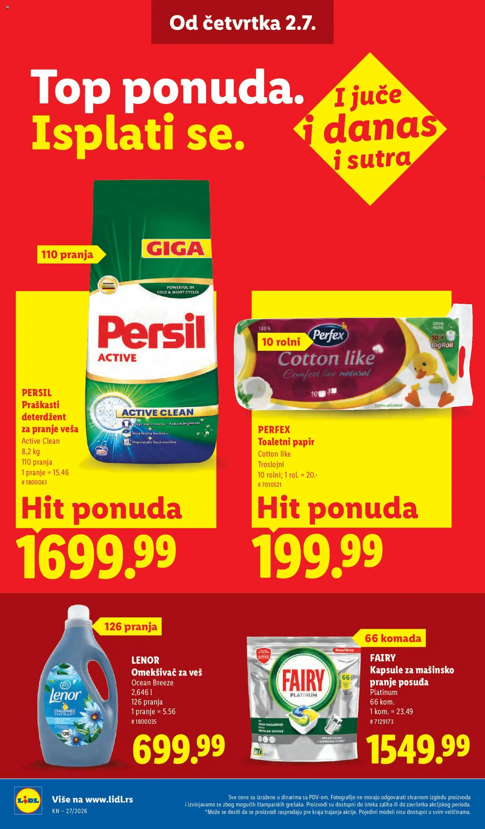 Lidl katalog - važi od 02.07.2026 | Strana: 34 | Proizvode: Deterdžent, Kapsule, Persil, Omekšivač za veš