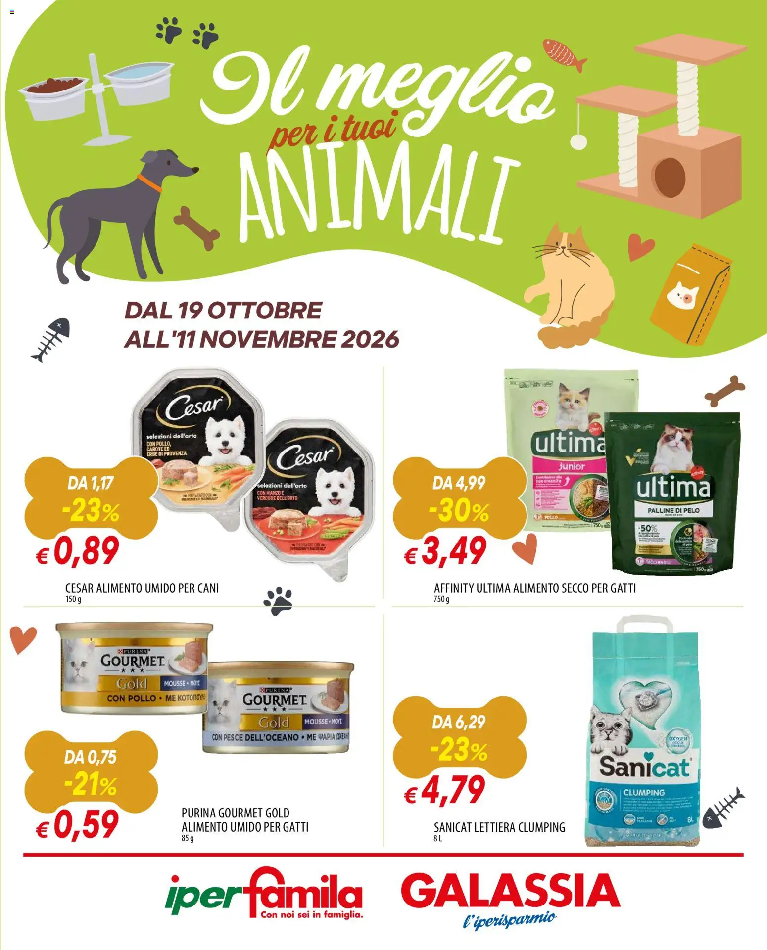 Volantino Galassia del 19/10/2026 | Pagina: 1 | Prodotti: Pollo, Pesce, Tacchino, Carote