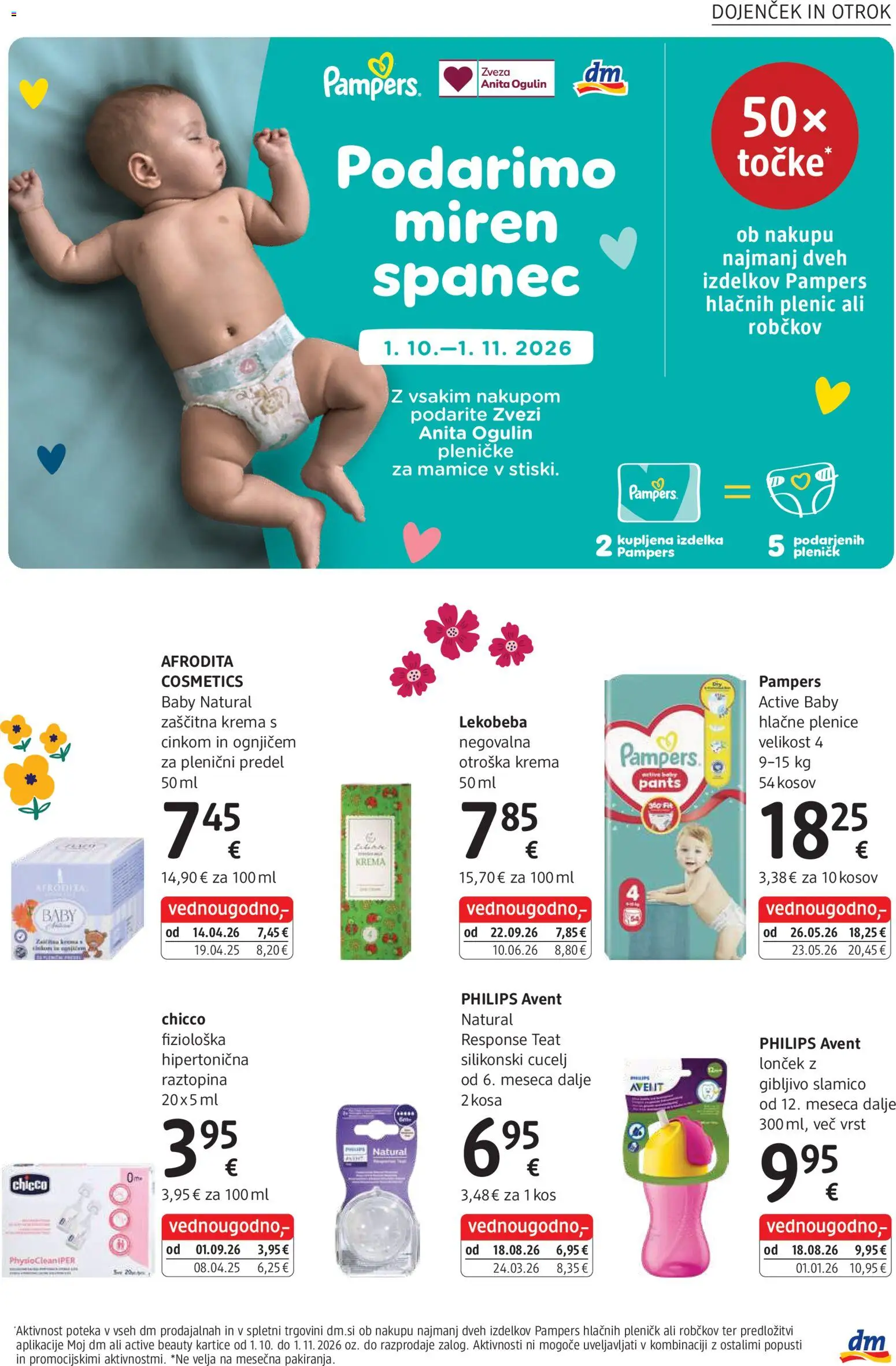 Novi DM Drogerie Markt katalog ponudbe – veljaven od 01.10.2026 | Stran: 25 | Izdelki: Plenice, Kos, Krema