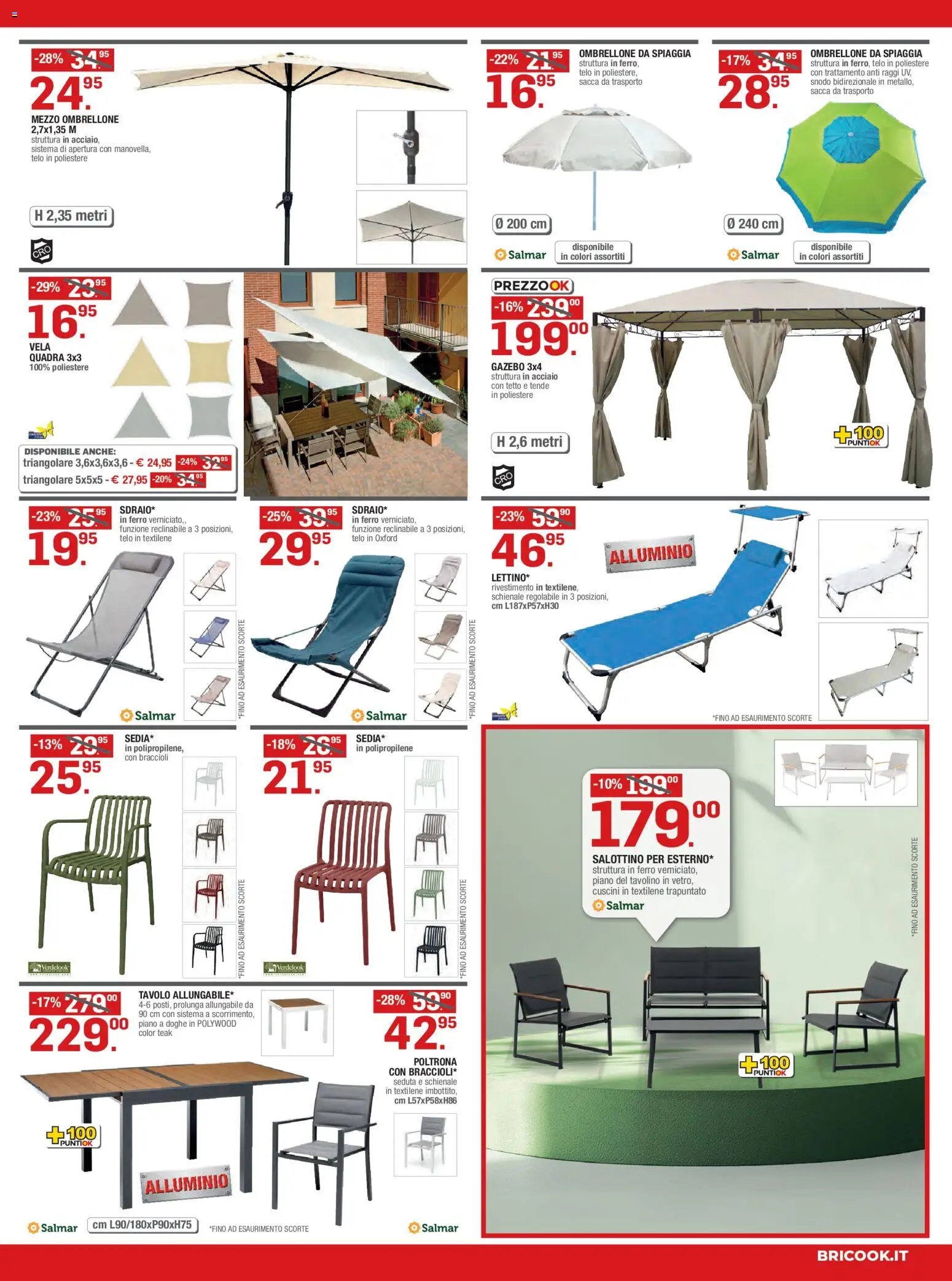 Volantino Brico OK del 09/07/2026 | Pagina: 5 | Prodotti: Tavolino, Ombrellone, Braccioli, Tavolo