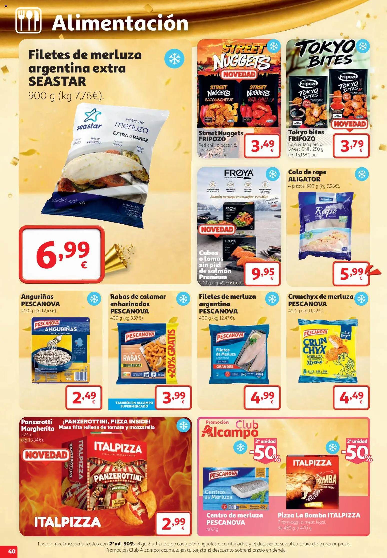 Alcampo folleto Fuenlabrada │ válido desde el 22/10/2026 | Página: 40 | Productos: Jengibre, Pizza, Tomate, Nuggets