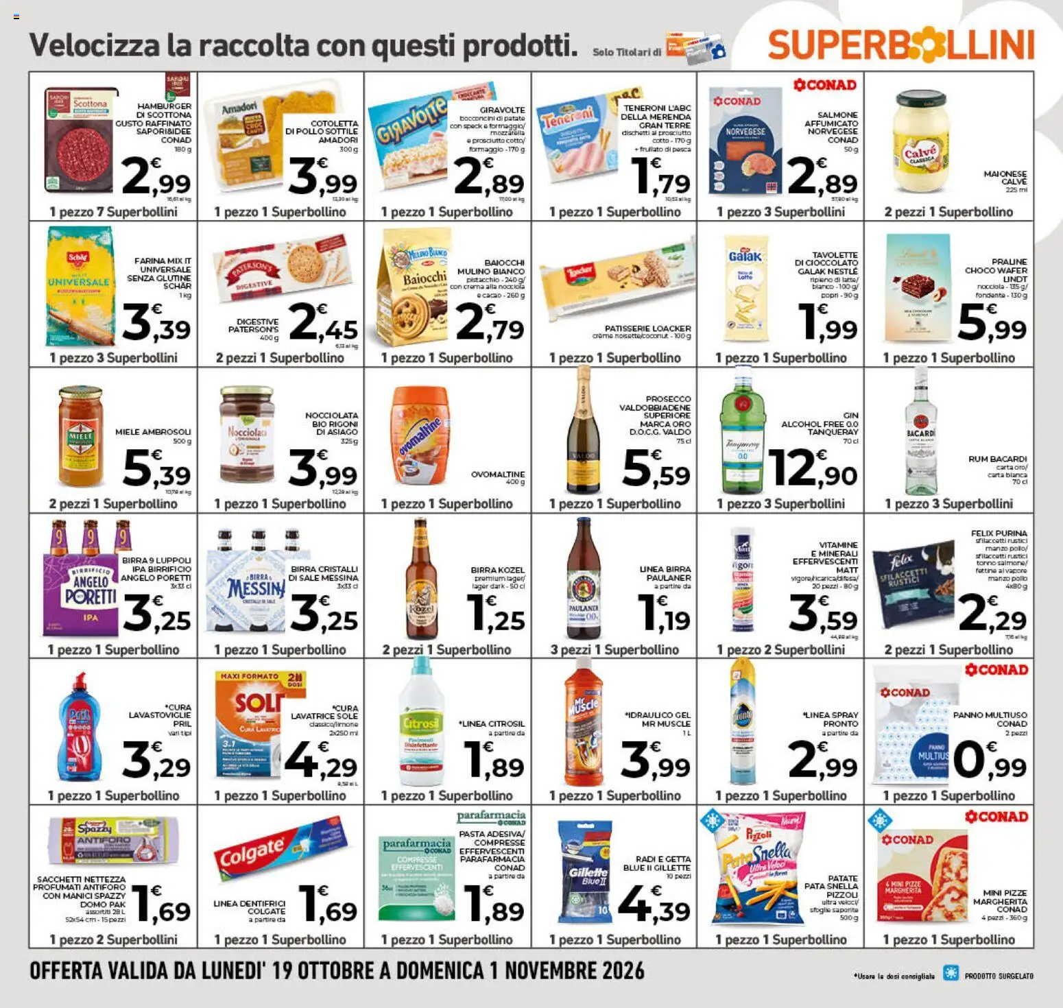 Volantino Conad del 21/10/2026 | Pagina: 22 | Prodotti: Salmone affumicato, Bacardi, Lavatrice, Lavastoviglie