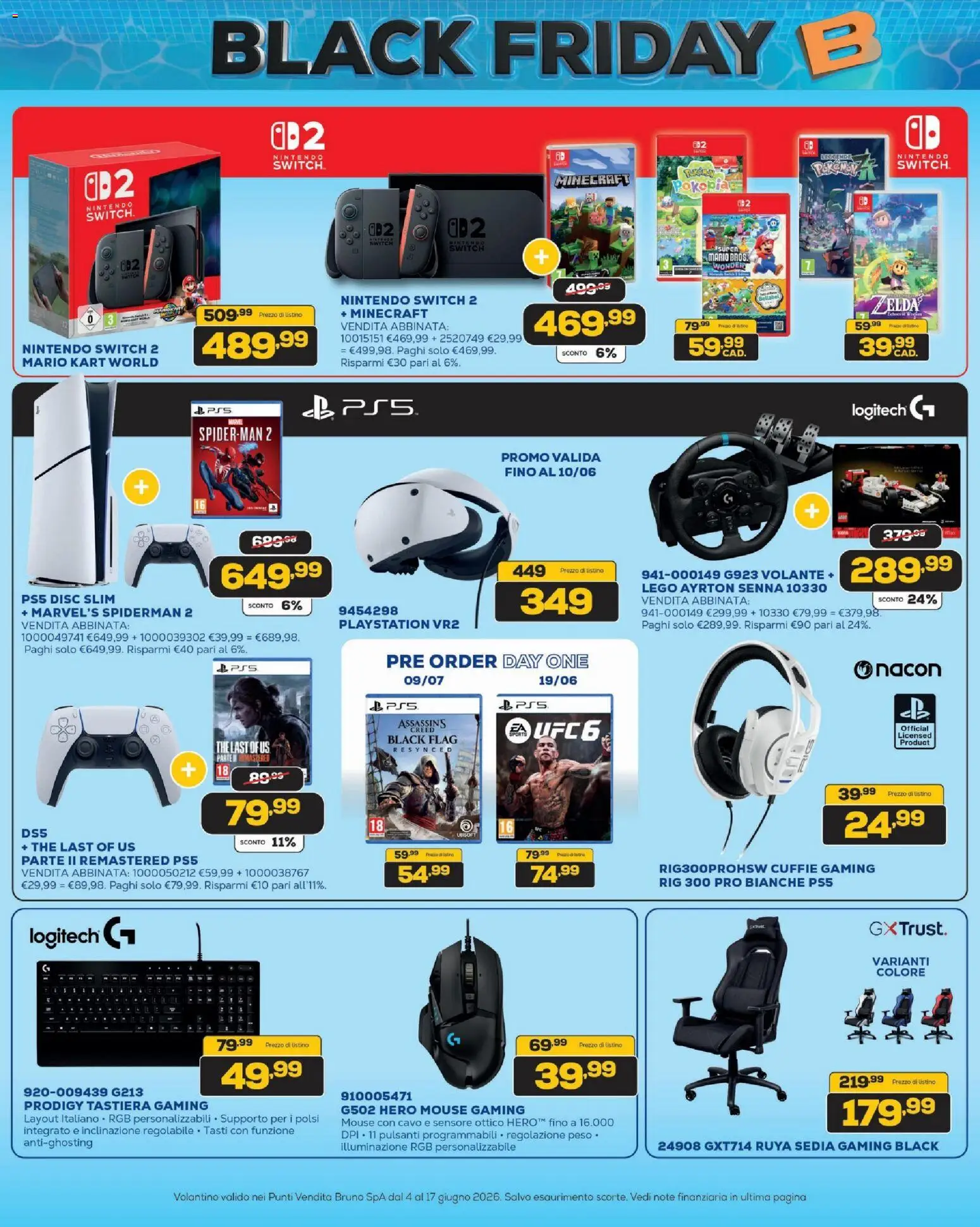 Volantino BRUNO del 04.06.2026 | Pagina: 21 | Prodotti: The, Cavo, Playstation, Sedia