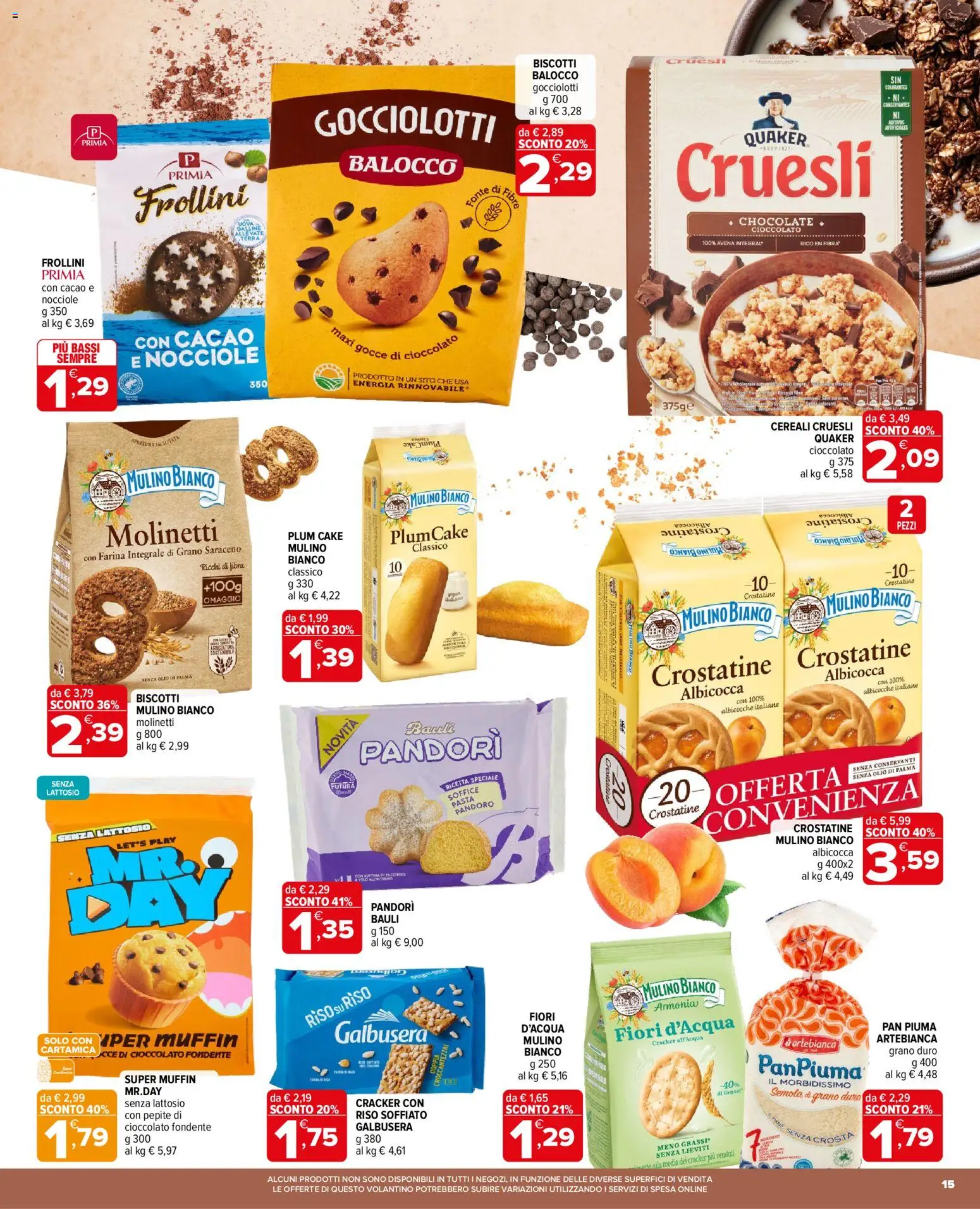 Volantino Iperal del 17.06.2026 | Pagina: 15 | Prodotti: Cioccolato, Cereali, Olio, Pasta