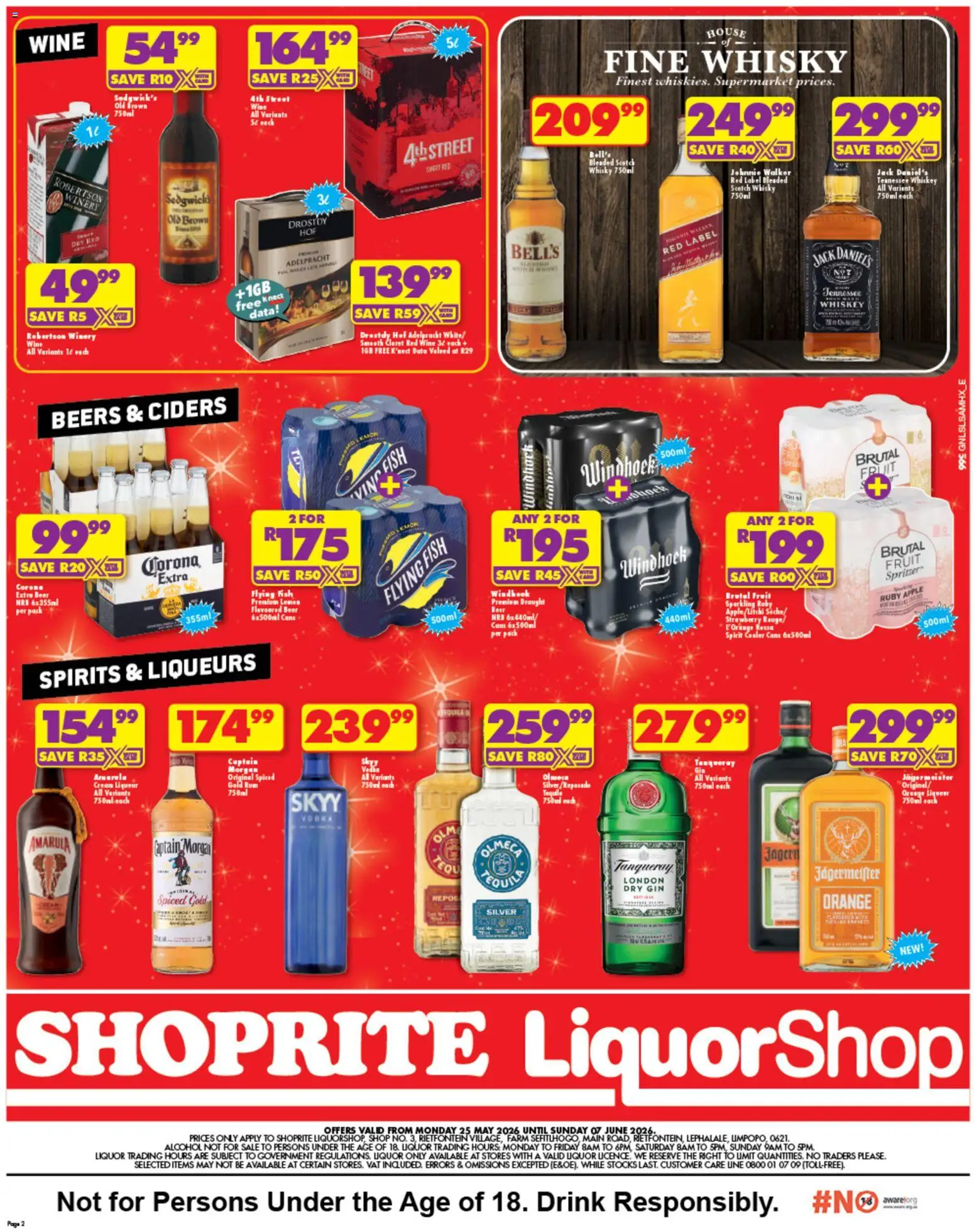 New Shoprite catalogue – valid from 25.05.2026 | Page: 2 | Products: Data, Wine, Gin, Fruit