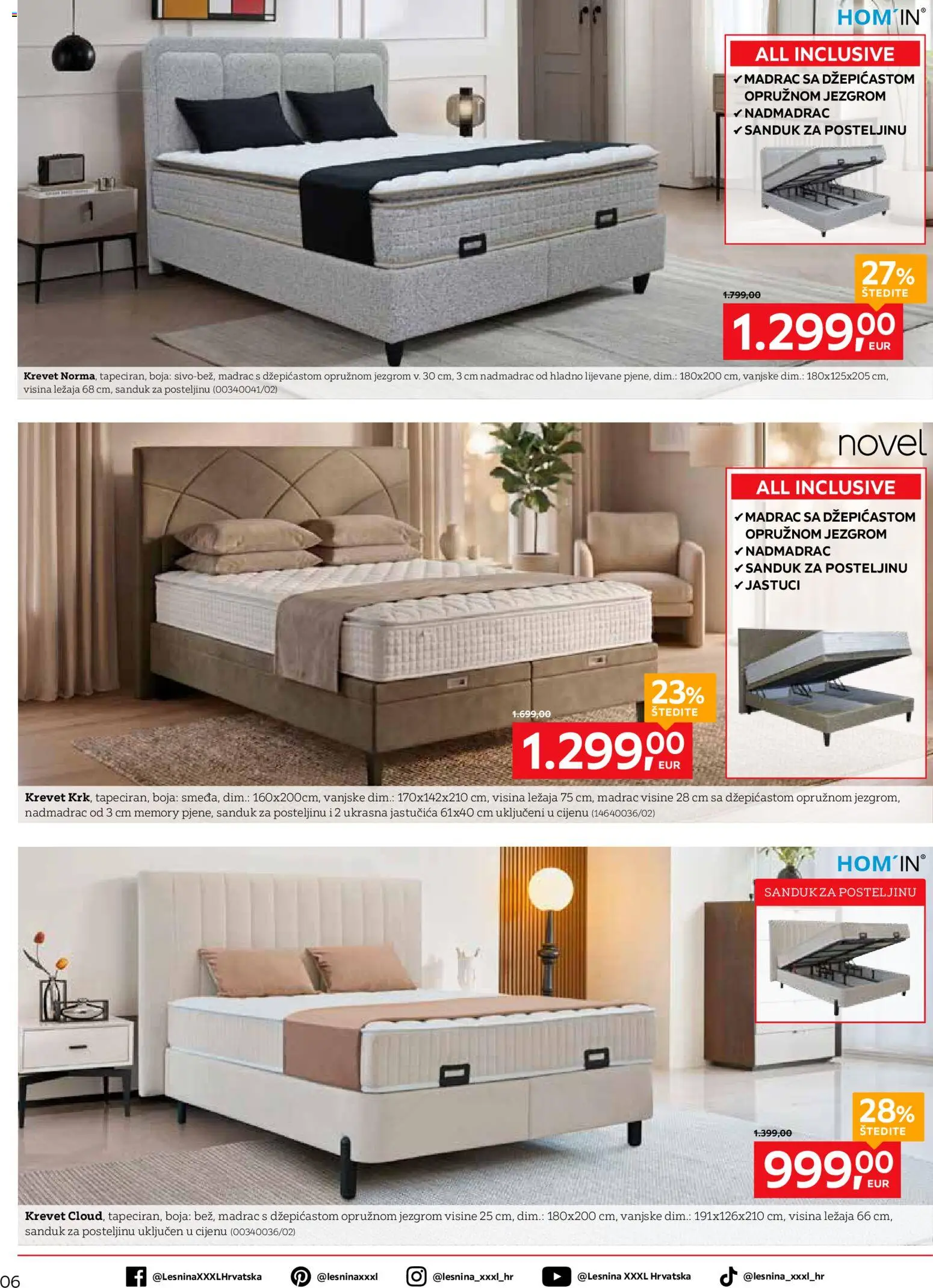 Lesnina katalog | vrijedi od 01.06.2026 | Stranica: 6 | Proizvodi: Krevet, Madrac, Nadmadrac