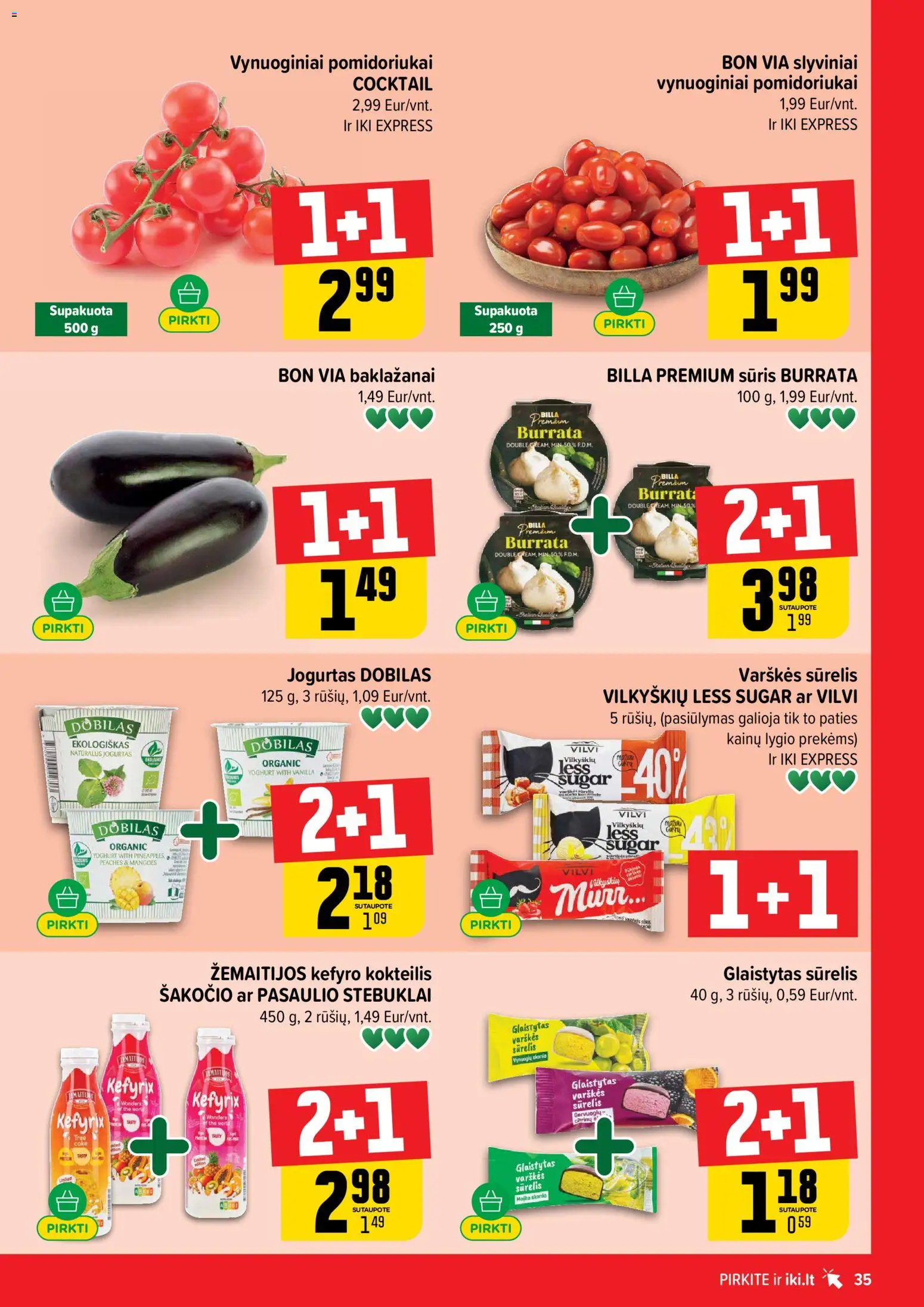 IKI akcijos nuo 08.06.2026 | Puslapis: 35 | Prekių: Sūrelis, Jogurtas, Sūris