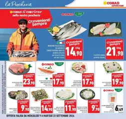 Anteprima del volantino BRANZINO ITALIA FRESCO DA 400/600 G, CONAD PERCORSO QUALITÀ prodotto allevato per Conad in Italia nel mar Tirreno valido a partire dal 09/09/2026 | Pagina: 30
