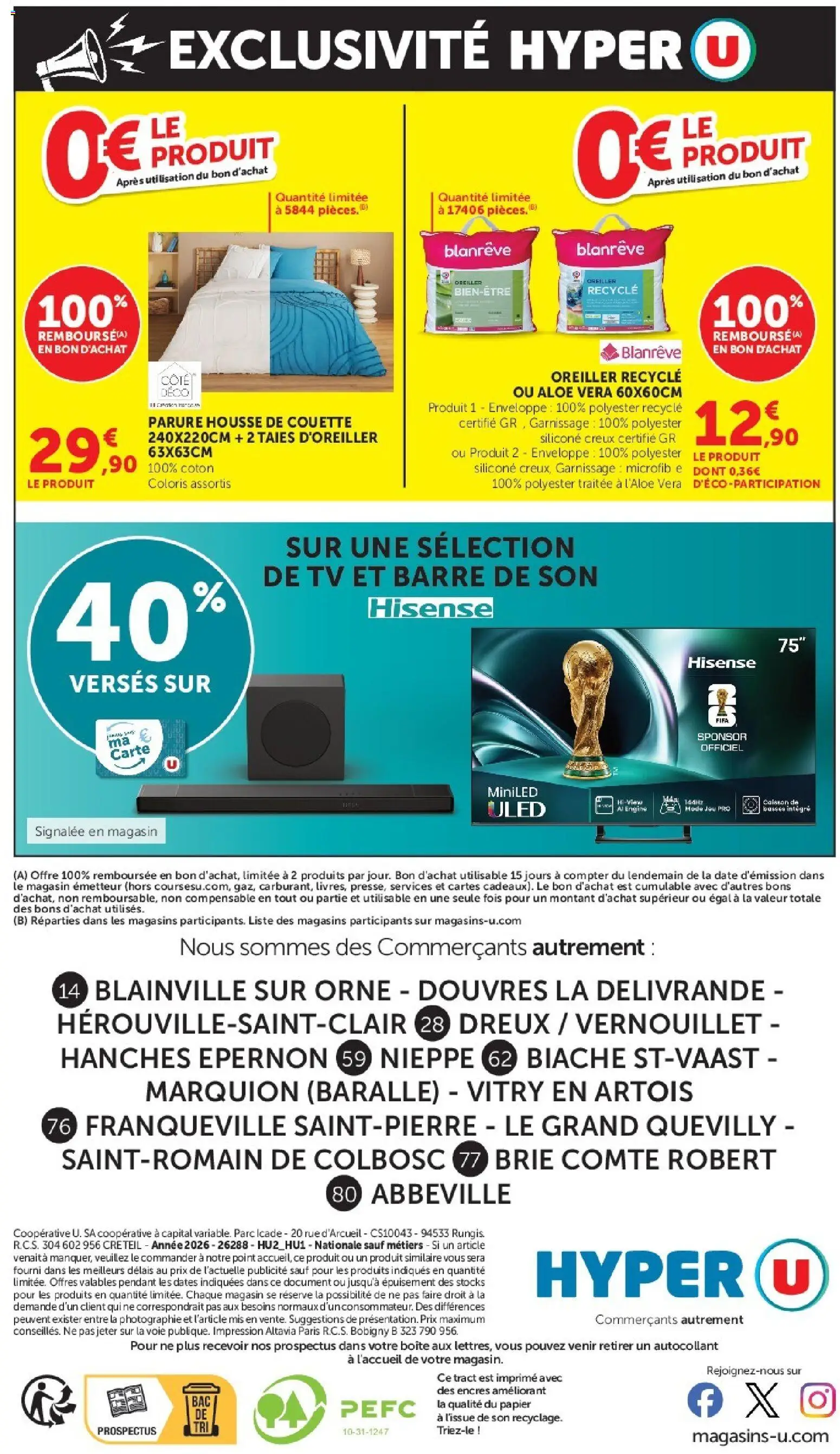 {H1} | Page: 44 | Produits: Enveloppe, Housse de couette, Barre de son, Brie