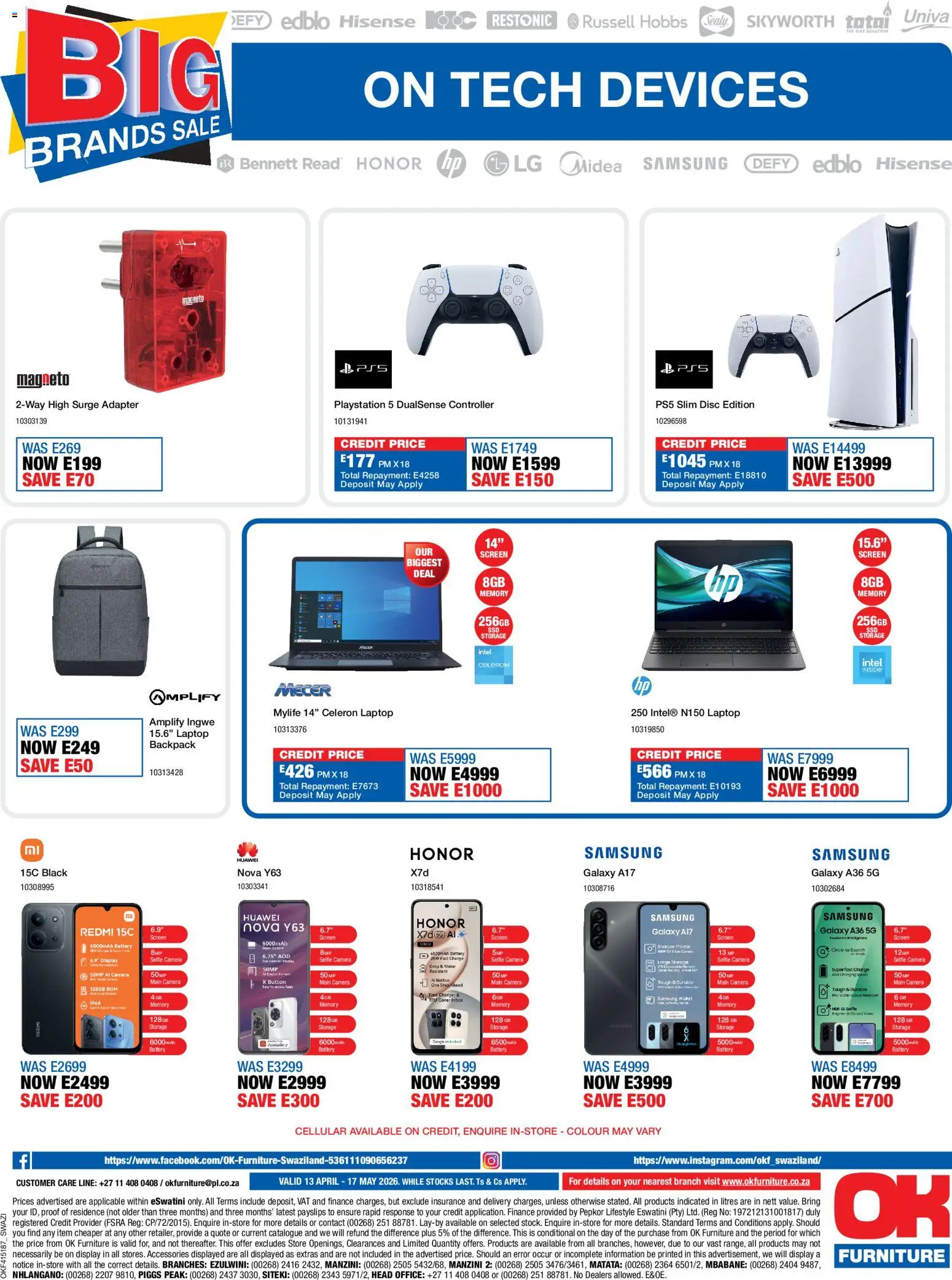 New OK Furniture catalogue – valid from 13.04.2026 | Page: 12 | Products: Camera, Backpack, Playstation, Battery