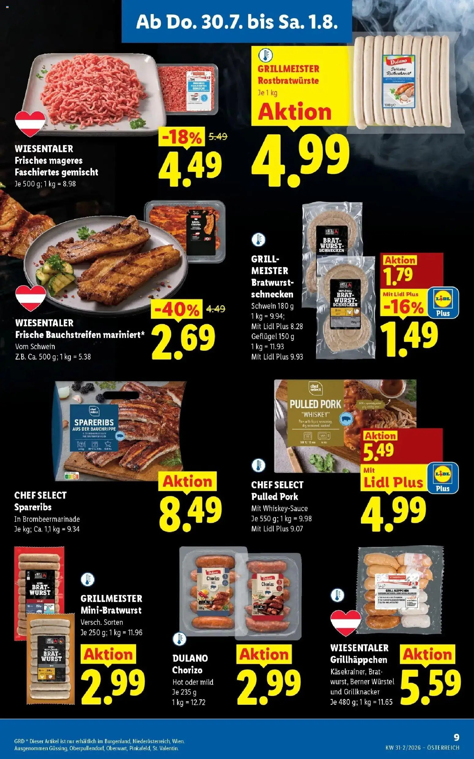 Lidl Flugblatt - Wien, Langenzersdorf, Zwettl gültig ab 30.07.2026 | Seite: 11 | Produkte: Whiskey, Wurst, Grill