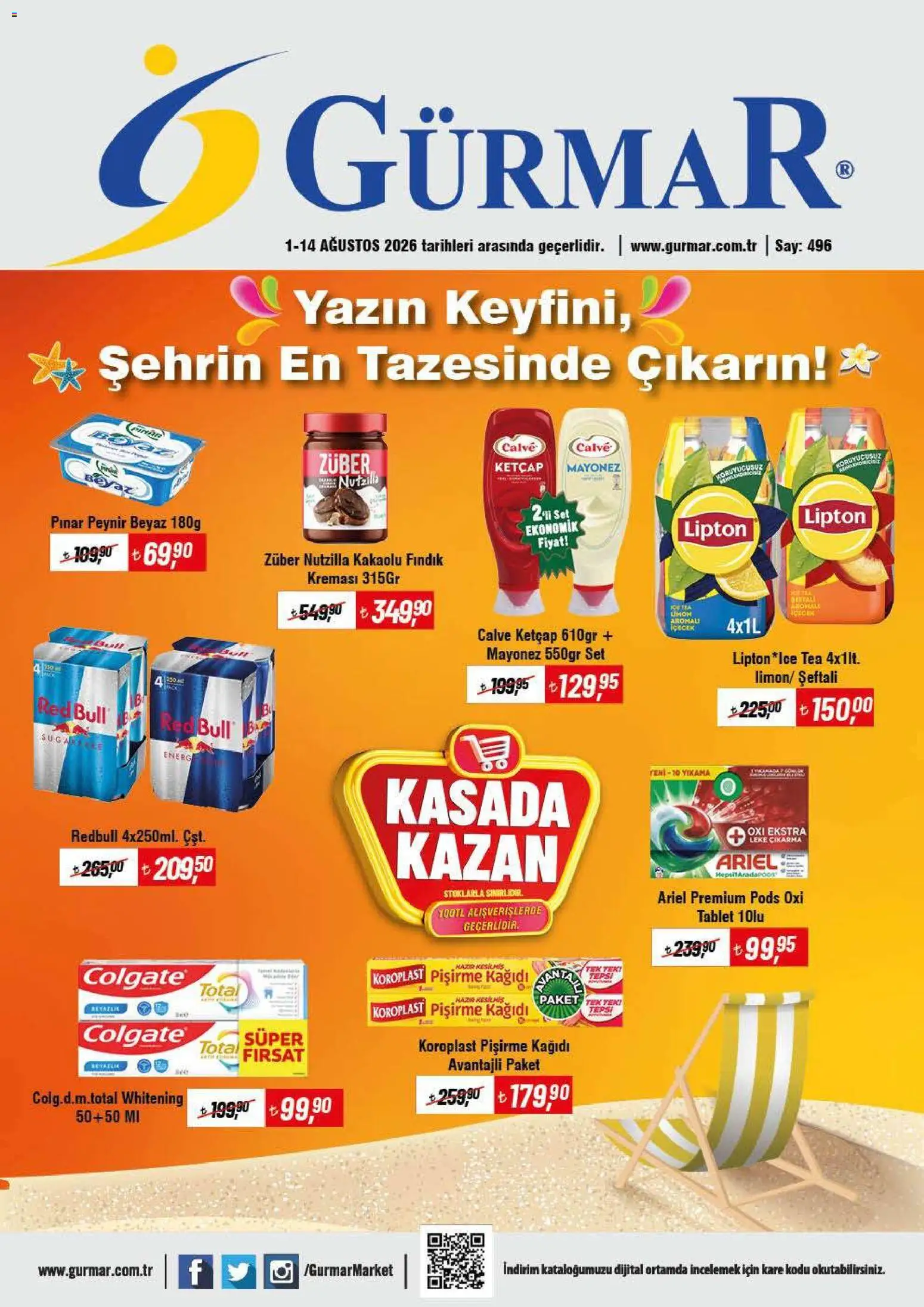 Gürmar Katalog - 01 Ağustos 2026 tarihinden itibaren geçerlidir | Sayfa: 1 | Ürünler: Peynir, Fındık, Mayonez, Tablet