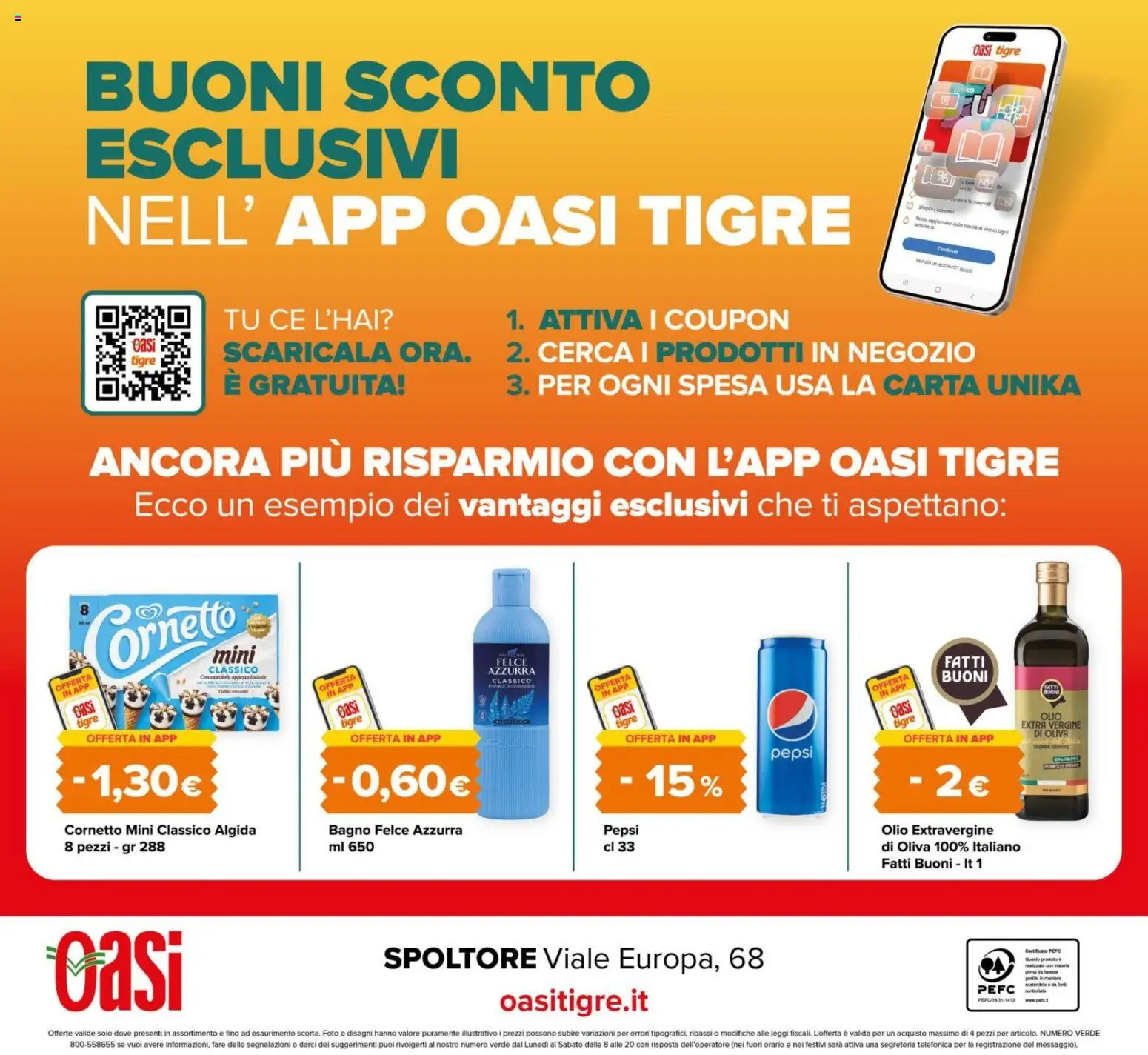 Volantino Oasi del 21/08/2026 | Pagina: 32 | Prodotti: Olio, Olio extra vergine, Pepsi, Bagno