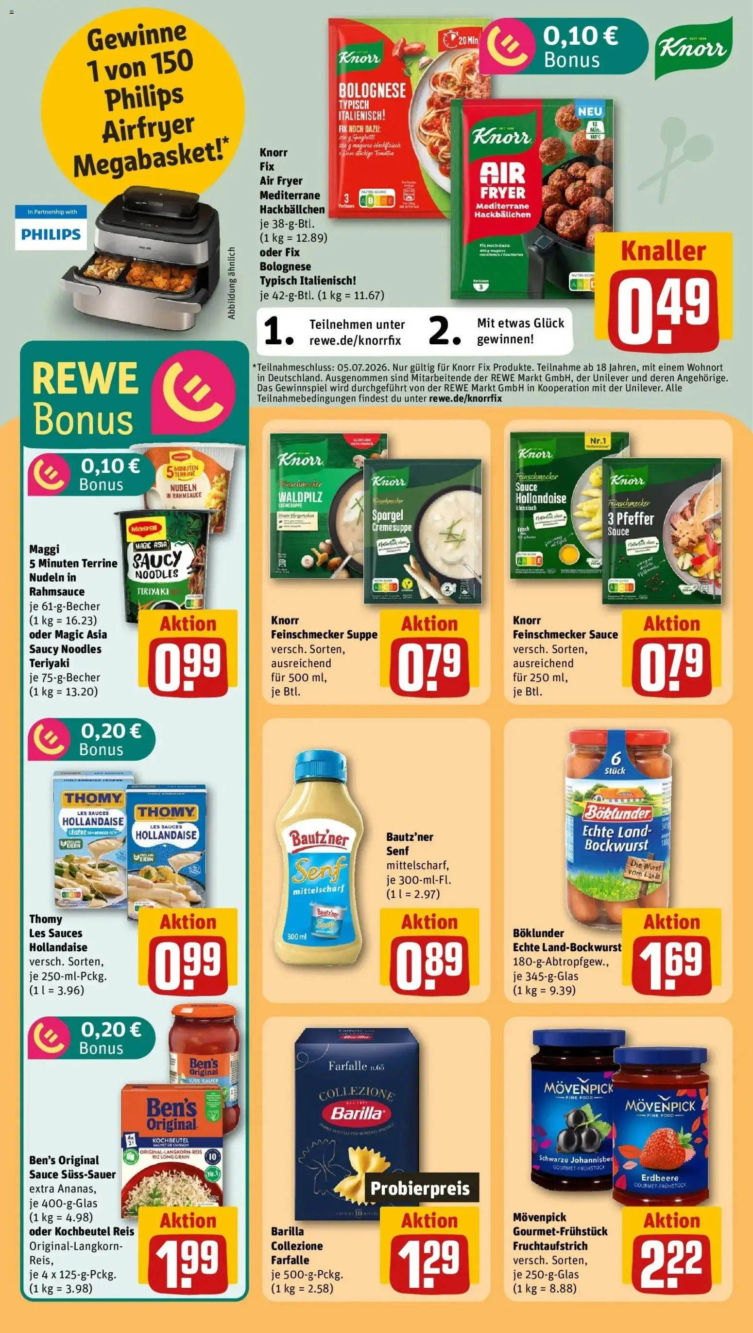 Rewe Prospekt Schwerin – gültig ab 01.06.2026 | Seite: 24 | Produkte: Bockwurst, Pfeffer, Pasta, Hackfleisch