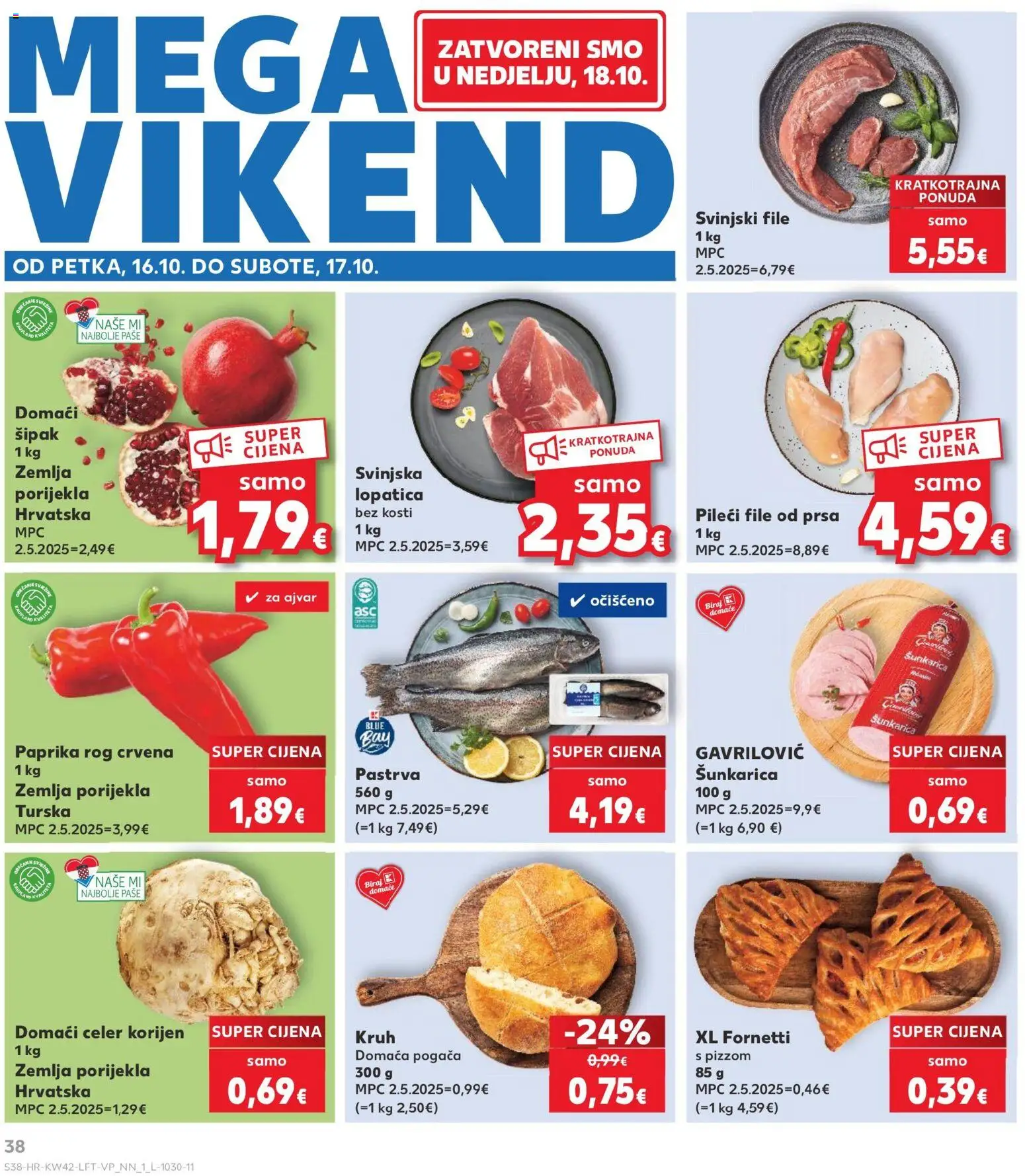 Kaufland katalog | vrijedi od 14.10.2026 | Stranica: 38 | Proizvodi: Fornetti, Pileći file, Kruh, Paprika