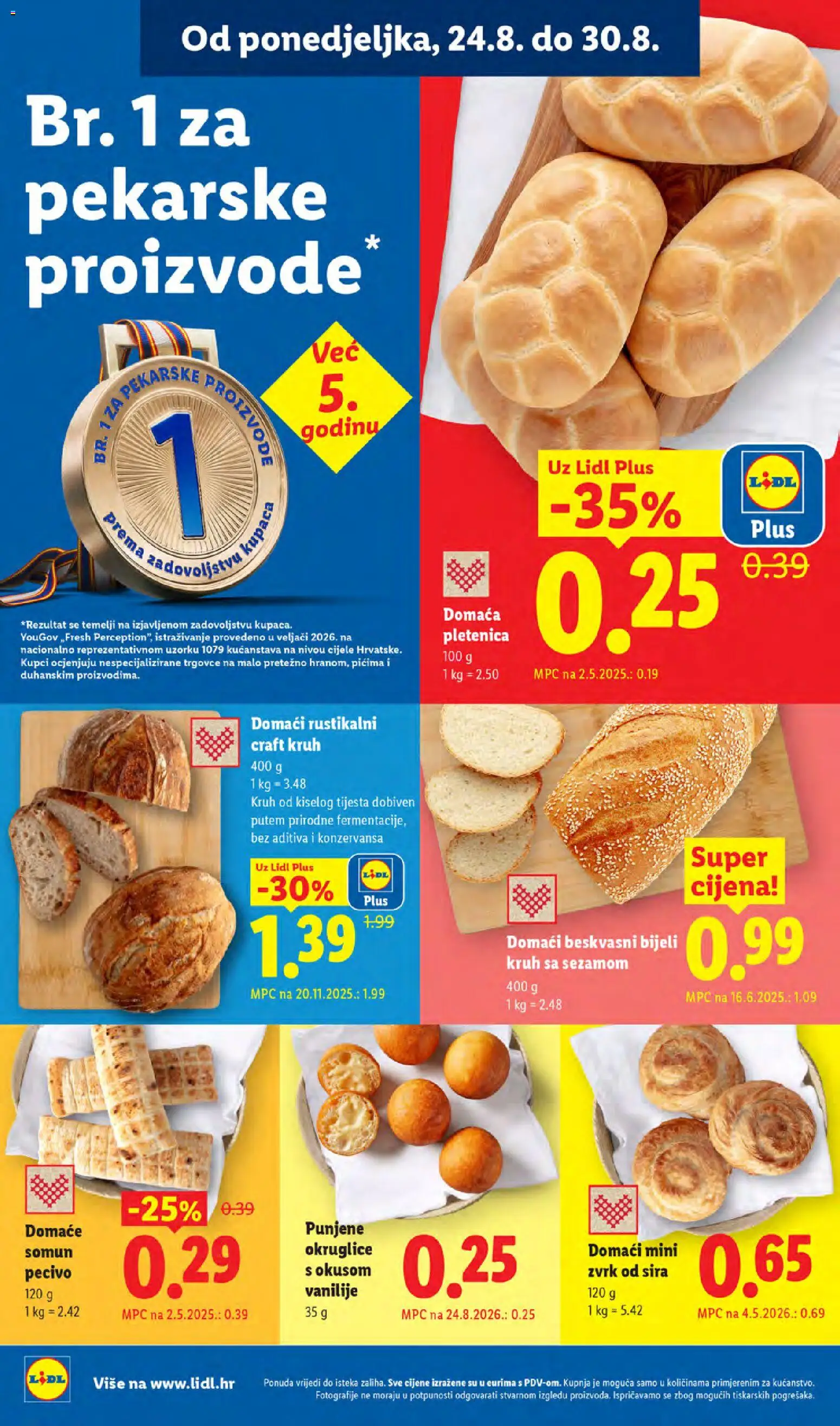 Lidl katalog | vrijedi od 24.08.2026 | Stranica: 4 | Proizvodi: Somun, Okruglice, Kruh, Punjene okruglice