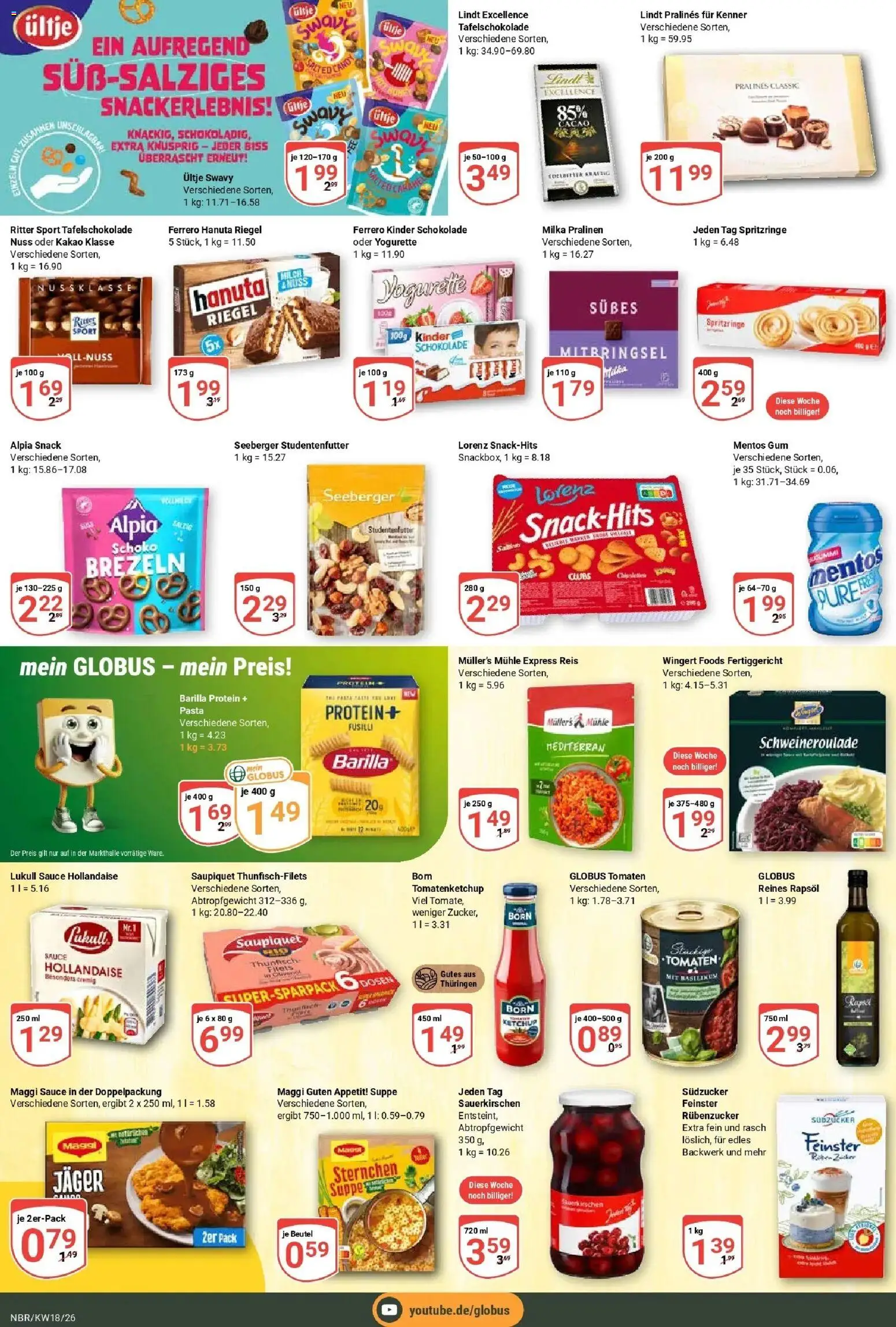 Globus Prospekt Neubrandenburg	 – gültig ab 27.04.2026 | Seite: 18 | Produkte: Barilla, Thunfisch, Schokolade, Reis