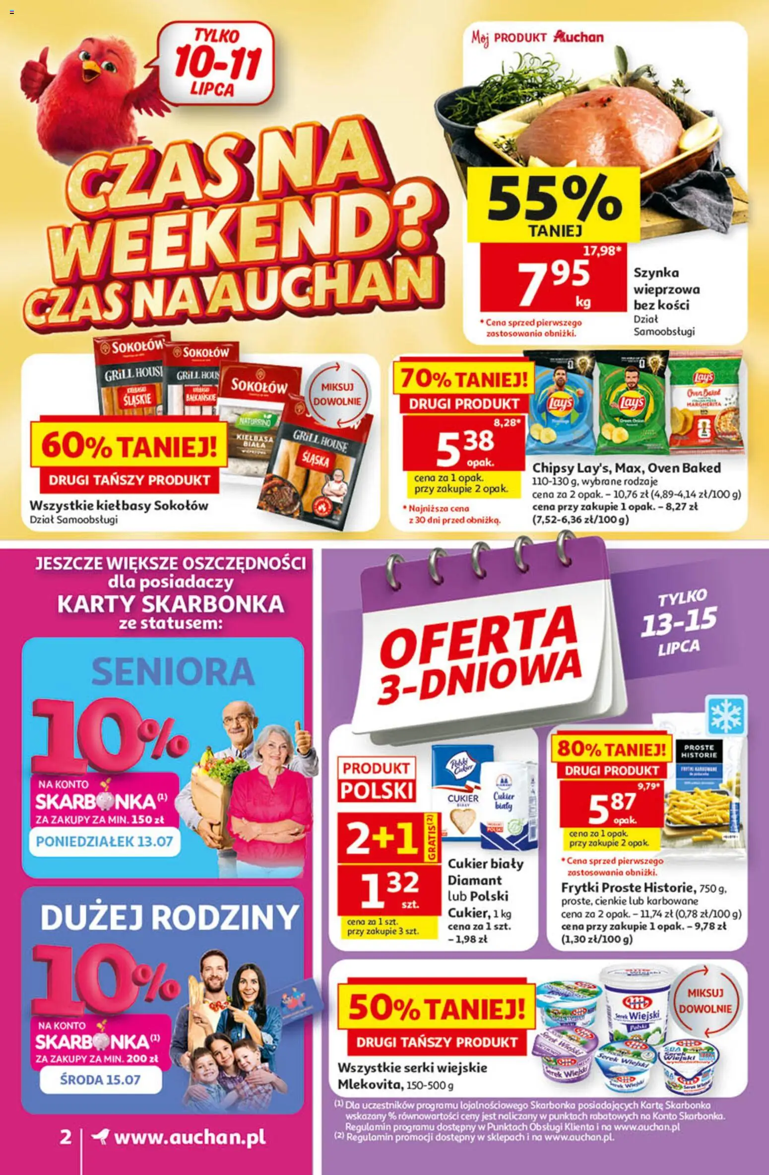 Auchan gazetka od 09.07.2026 | Strona: 2 | Produkty: Grill, Szynka, Cukier biały, Cukier