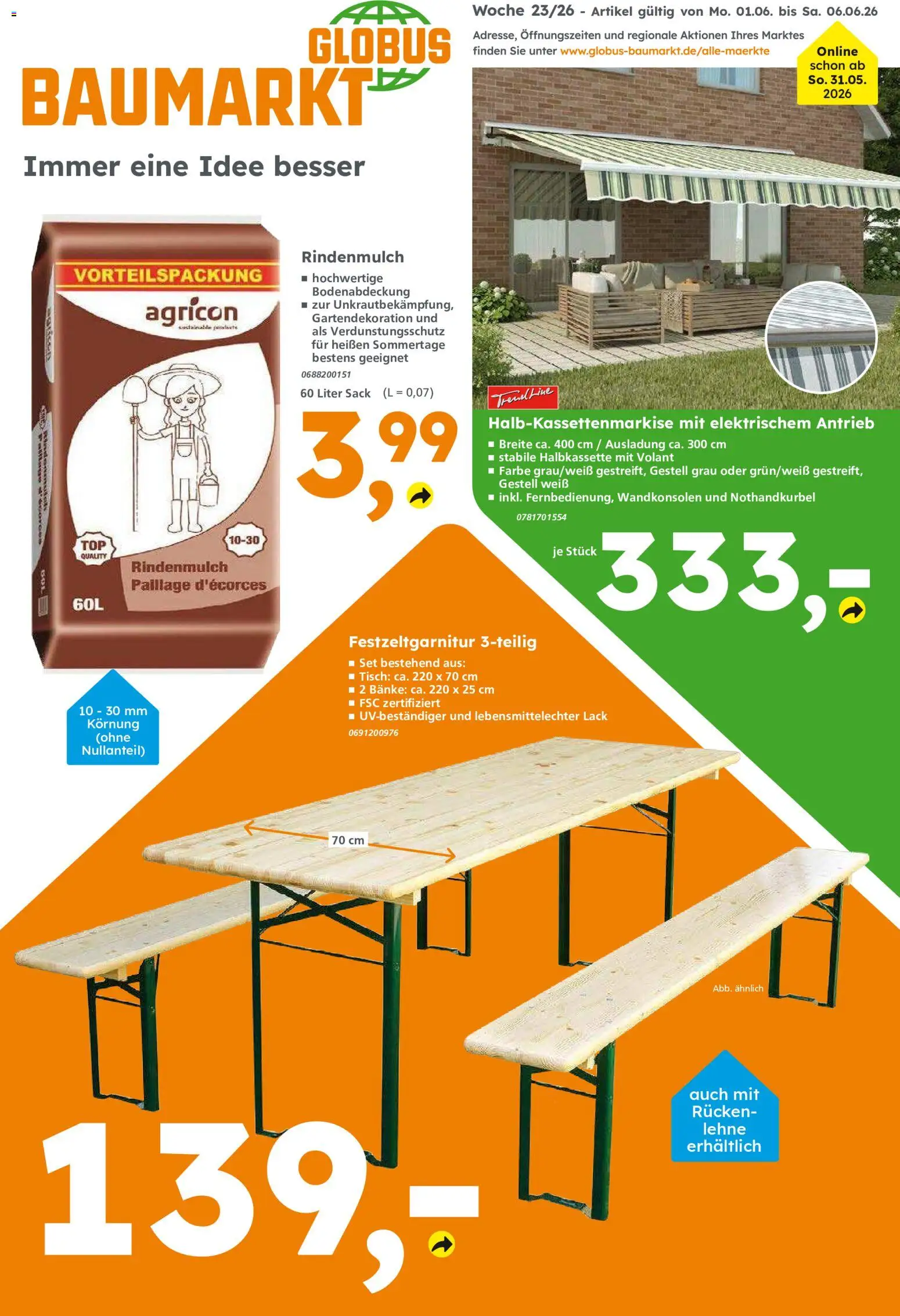 Globus Baumarkt Prospekt – gültig ab 31.05.2026 | Seite: 1