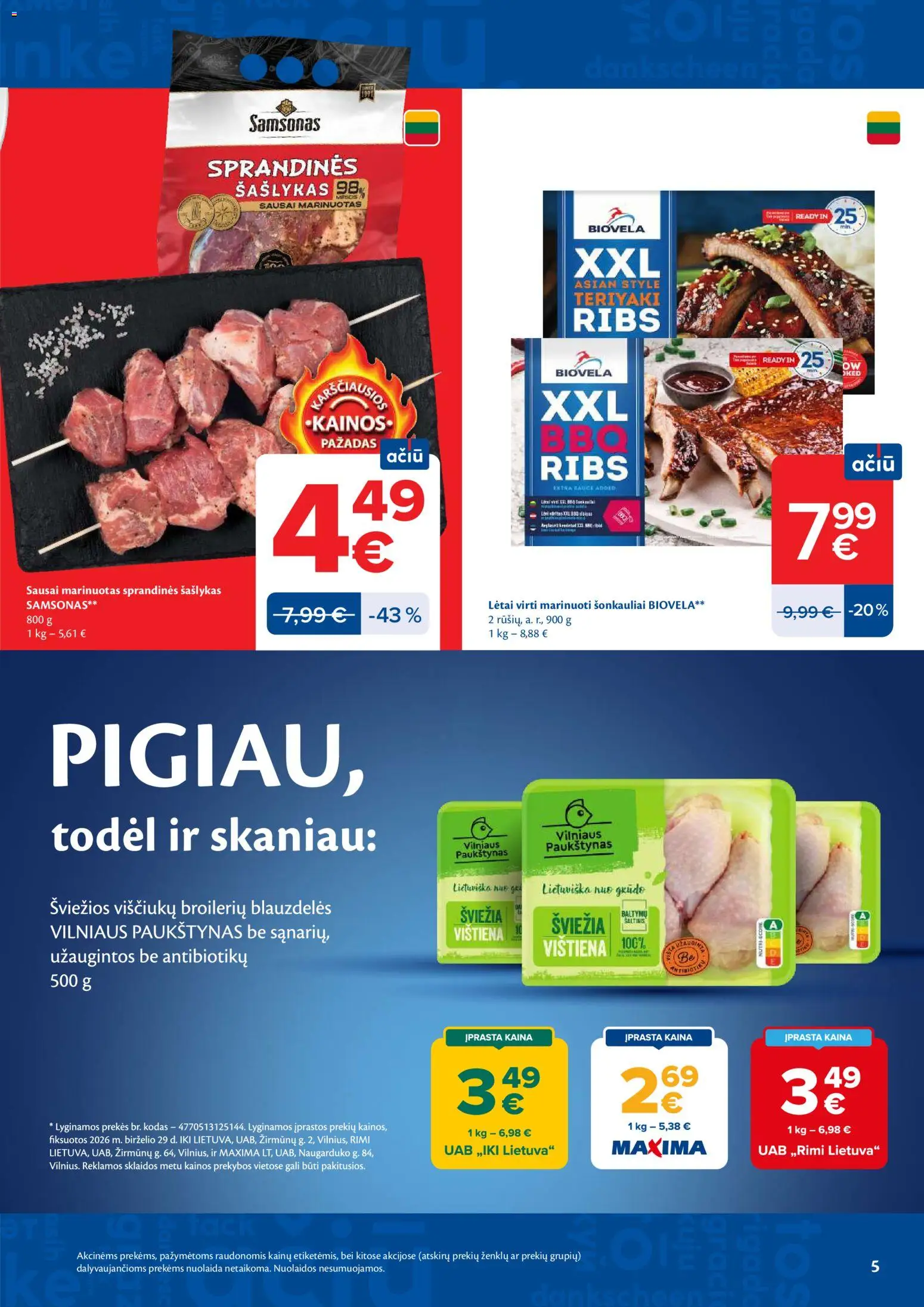 MAXIMA akcijos nuo 2026.07.07 | Puslapis: 5 | Prekių: Vištiena