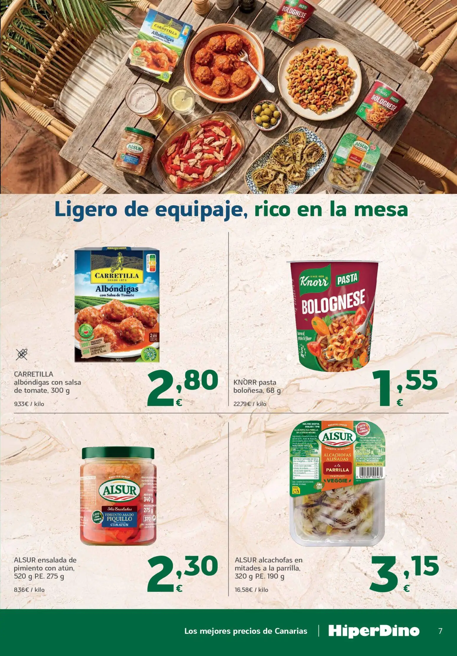 HiperDino Ofertas especial playa y camping │ válido desde el 21/07/2026 | Página: 7 | Productos: Aceite, Κάδος απορρυμάτων, Salsa de tomate, Ensalada