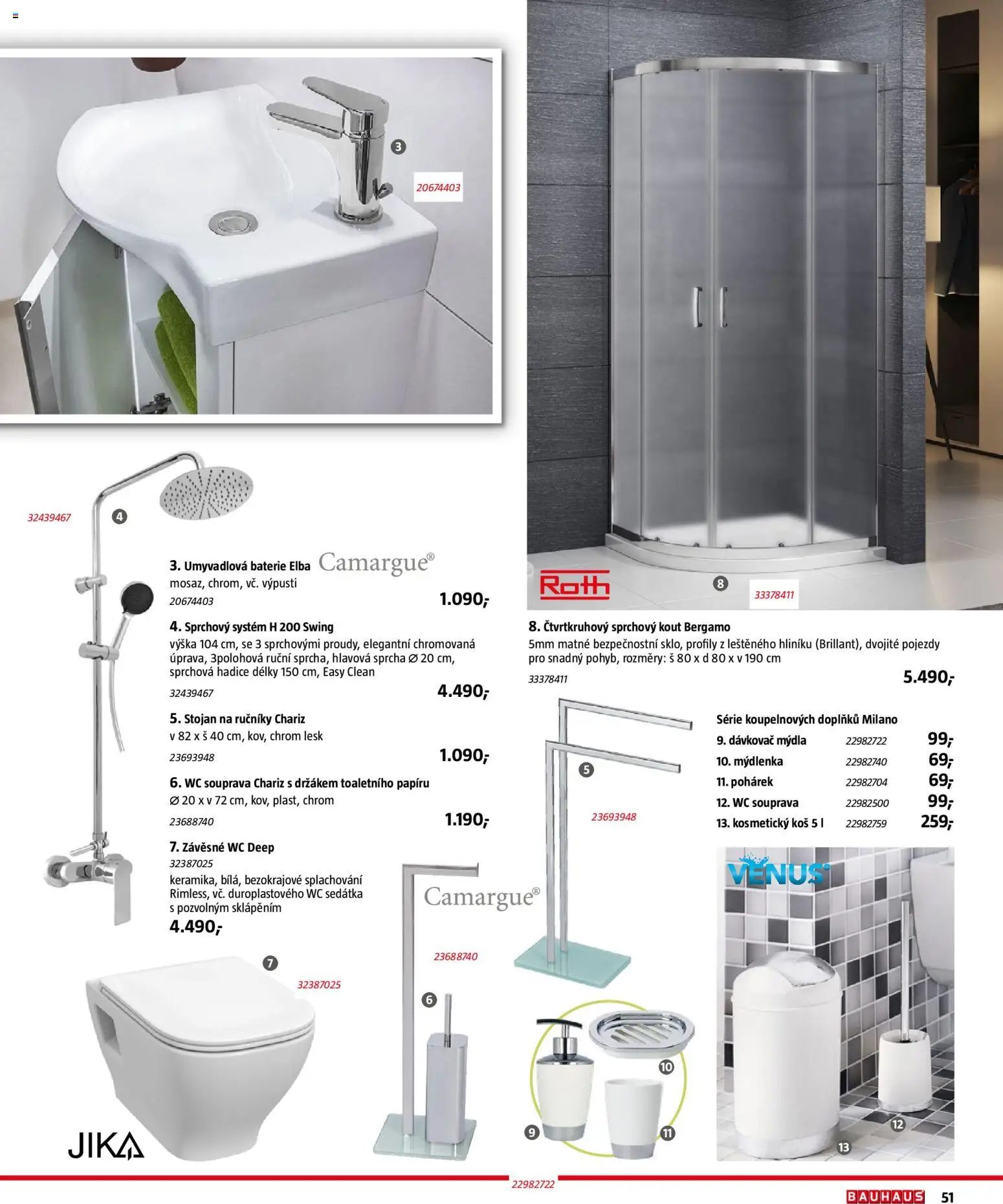 Katalog Sanita od 29.09.2026 | Strana: 51 | Produkty: Sprchová hadice, Sprcha, Ručníky, Sprchový kout