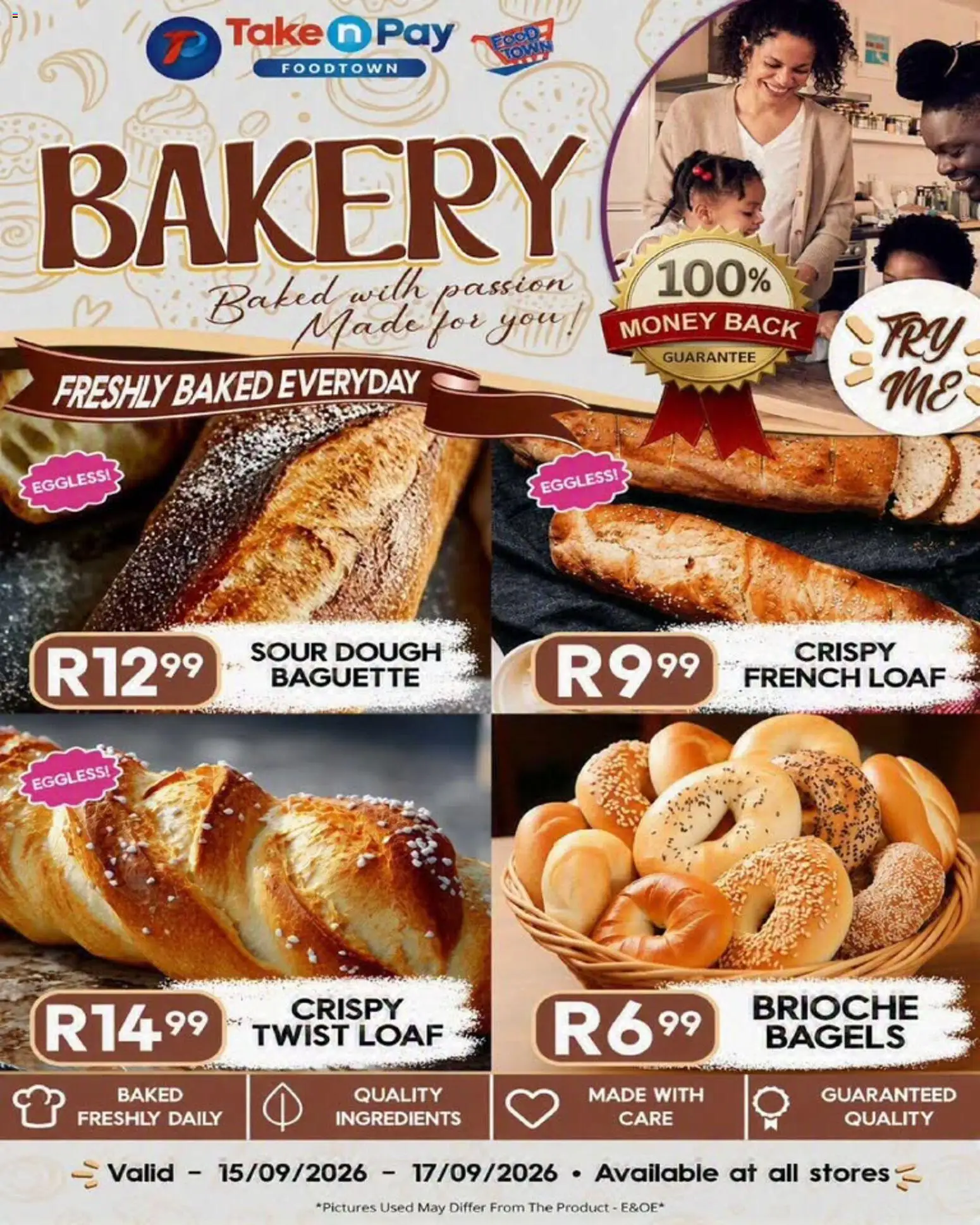 New Take n Pay catalogue – valid from 15/09/2026 | Page: 6 | Products: Bakery, Ingredients, Baguette, Dough