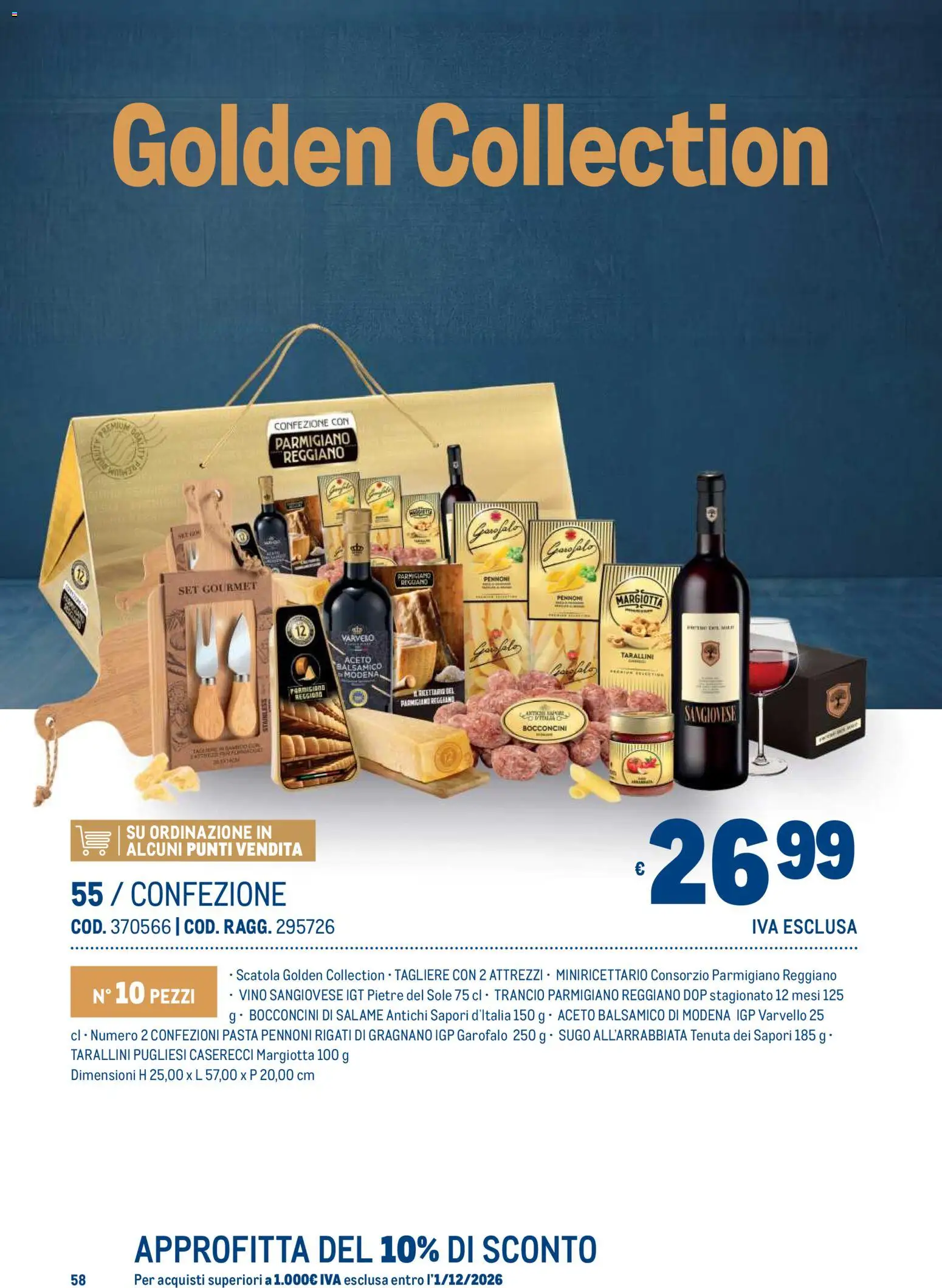 Volantino Metro del 19/10/2026 | Pagina: 58 | Prodotti: Vino, Parmigiano reggiano, Sugo, Parmigiano