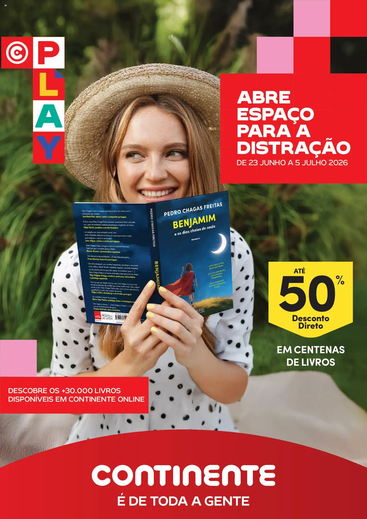 Continente - Feira do Livro  Abre espaço para a distração │ válido de 23/06/2026 | Página: 1 | Produtos: Câmera