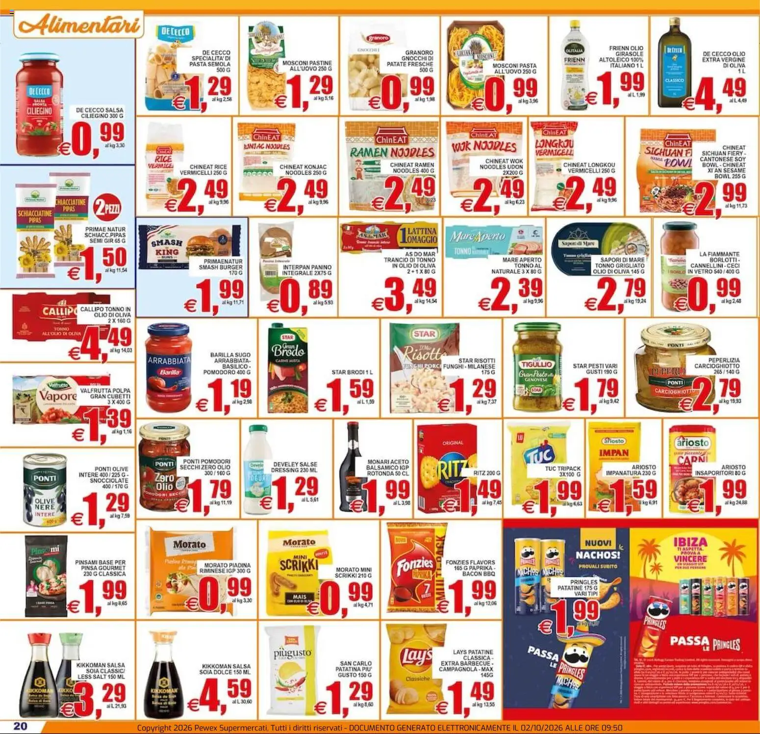 Volantino Pewex del 02/10/2026 | Pagina: 20 | Prodotti: Pomodoro, Basilico, Piadina, Carne