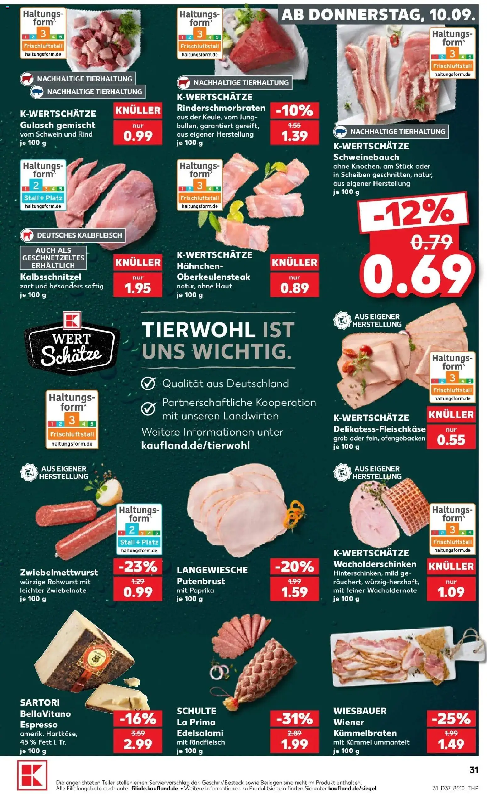 Prospekt Kaufland ab 10.09.2026 » Angebote Online zum Blättern | Seite: 31 | Produkte: Putenbrust, Paprika, Gulasch, Rindfleisch