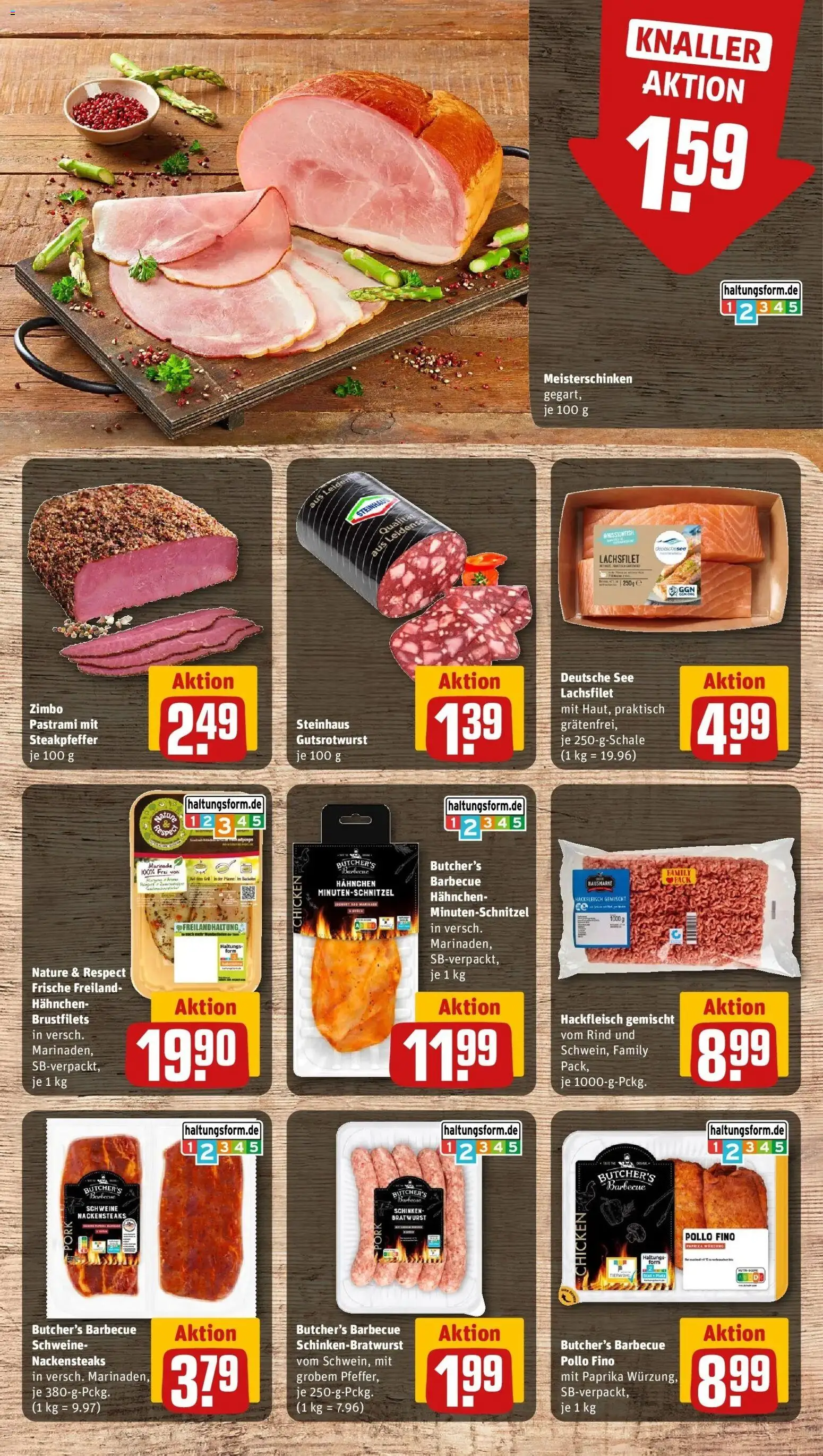 REWE Prospekt ab 31.08.2026 zum Blättern » Angebote | Seite: 9 | Produkte: Nackensteaks, Bratwurst, Paprika, Schinken