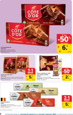 CÔTE D'OR L'ORIGINAL LAIT • MELK, melkchocolade tablet - Voorbeeld van een folder van Carrefour, geldig van 26/08/2026 | Pagina: 6 | Producten: Tablet, Pistaches, Hazelnoten, Chocolade