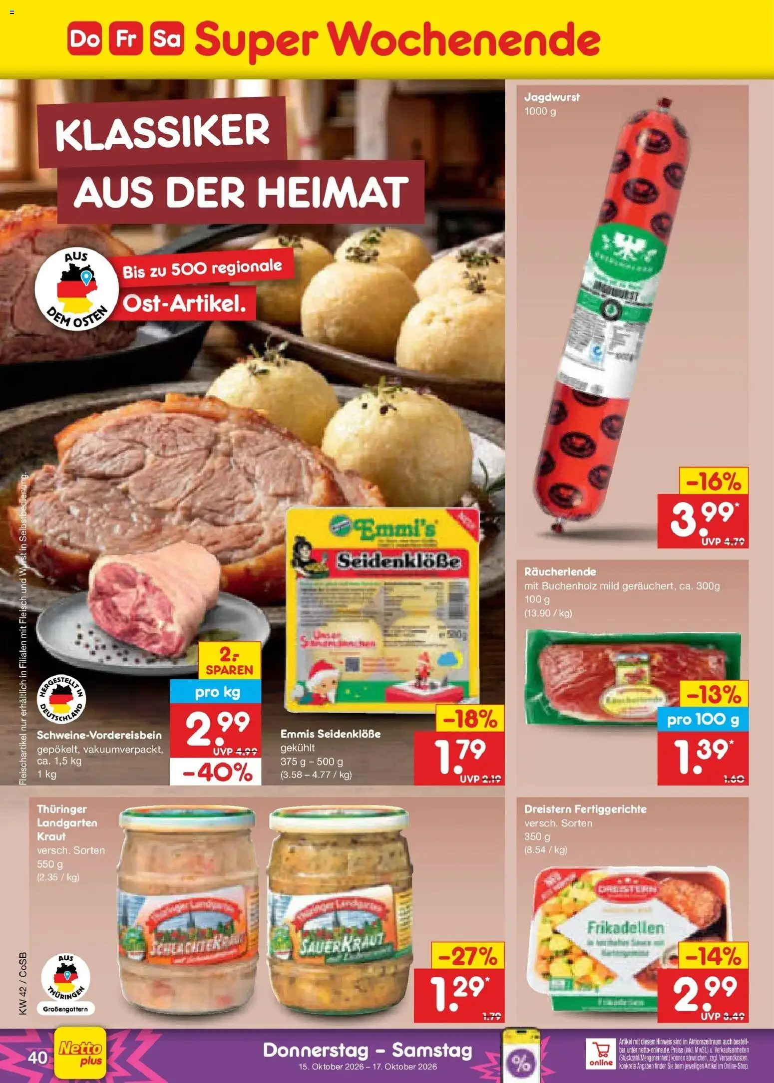 Netto Marken-Discount Prospekt Leipzig (ab 12.10.2026) » Angebote | Seite: 56 | Produkte: Fertiggerichte, Wurst, Kraut, Fleisch