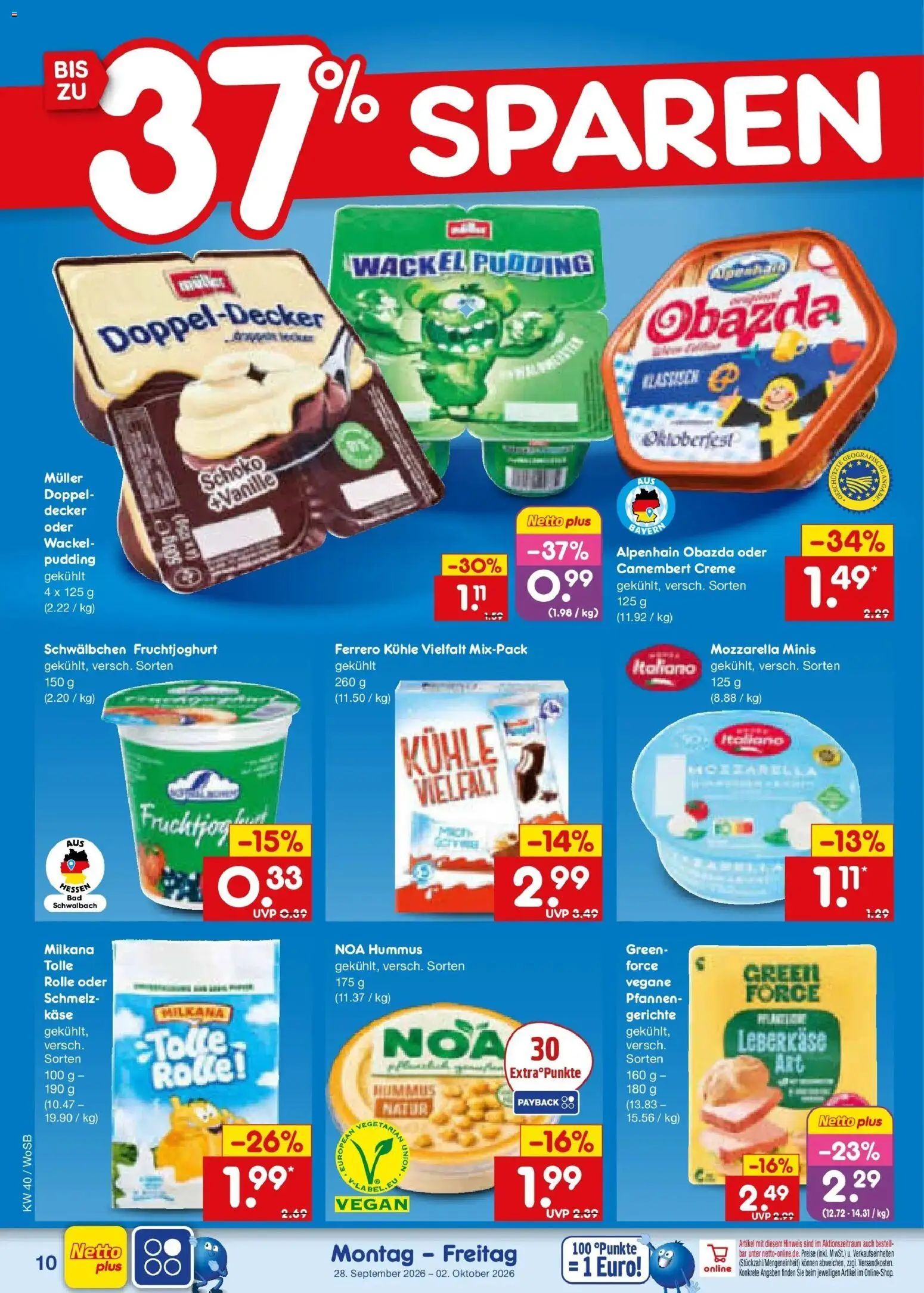 Netto Marken-Discount Prospekt Mannheim – gültig ab 28.09.2026 | Seite: 14 | Produkte: Milkana, Fruchtjoghurt, Pudding, Creme